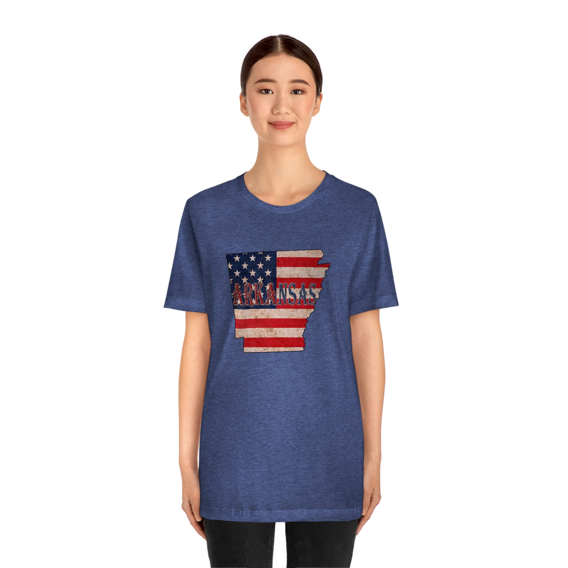 Arkansas AR US Flag Unisex Jersey Short Sleeve Tee Tshirt T-shirt