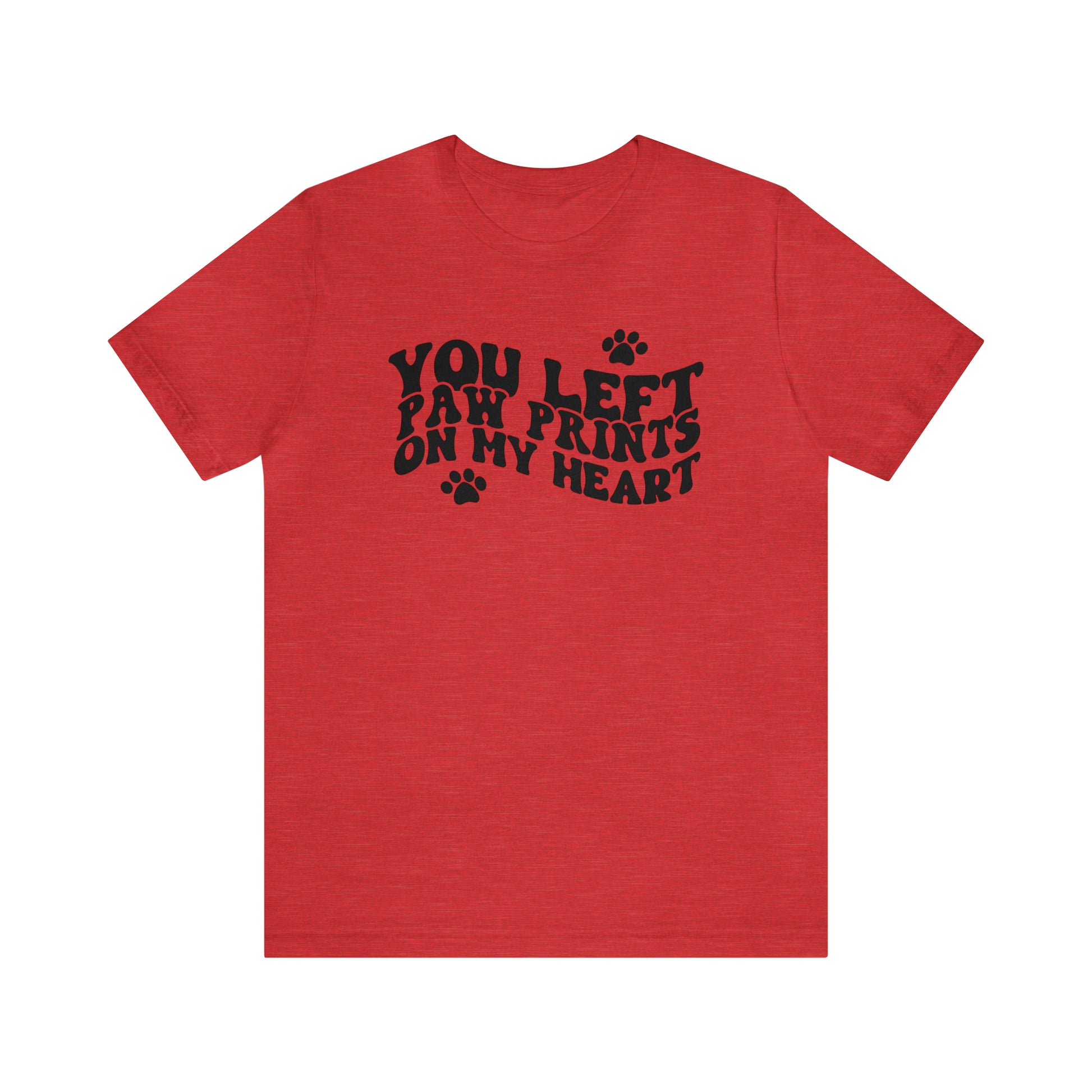 You Left Your Paw Prints On My Heart Cat Short Sleeve T-shirt