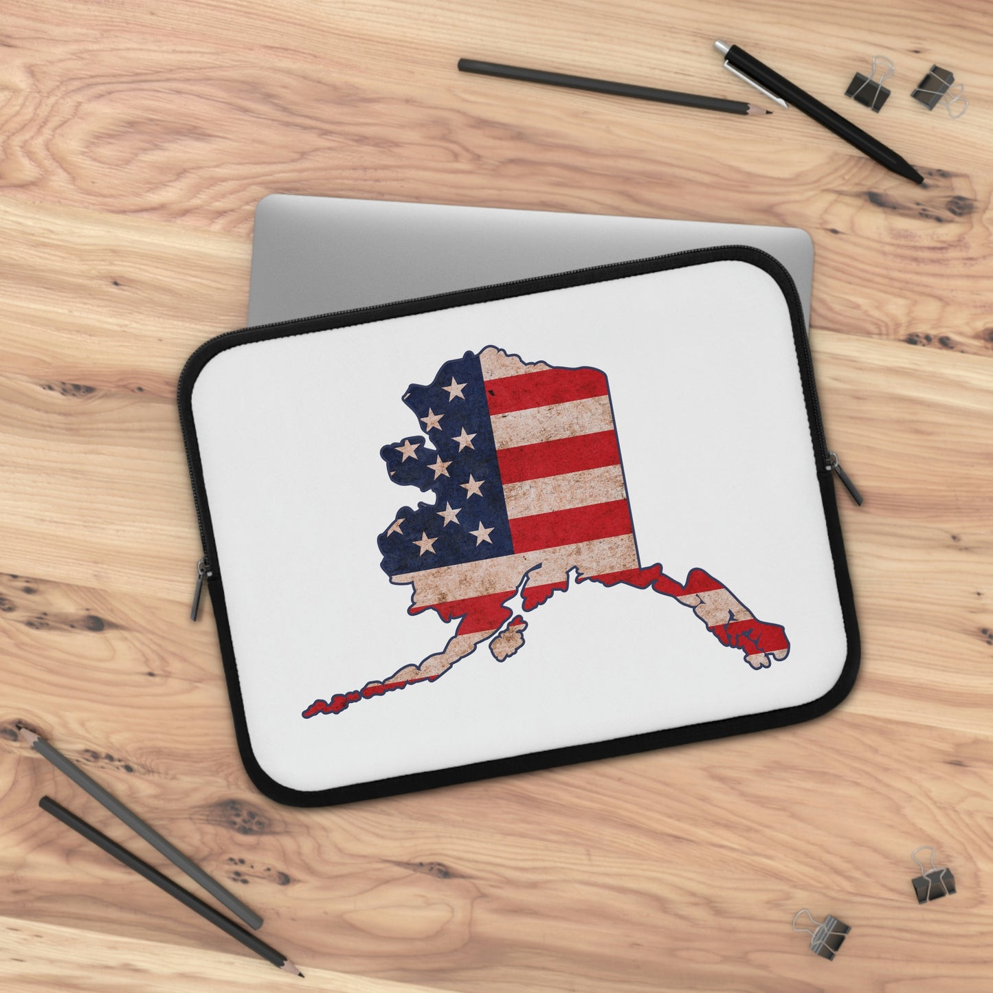 Alaska US Flag Print Laptop Sleeve