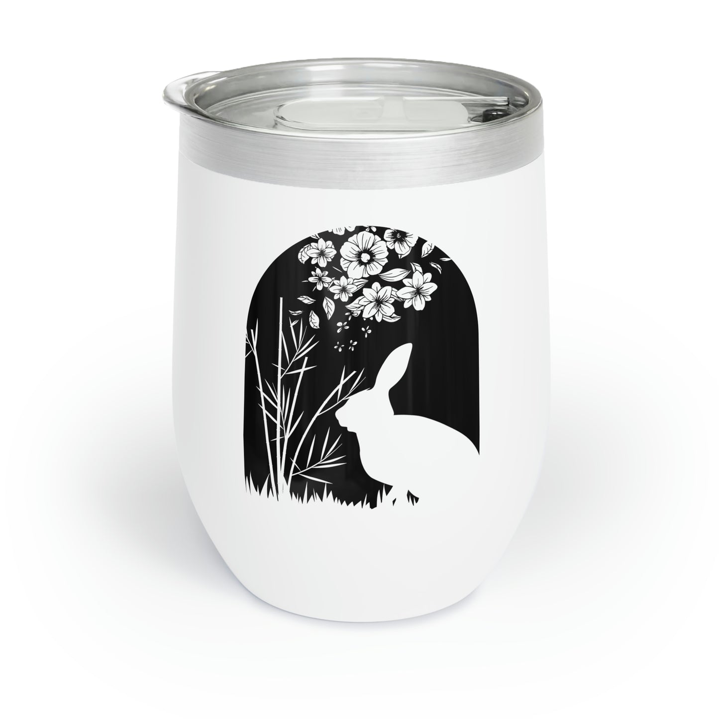 Bunny Silhouette Easter Rabbit Chill Wine Tumbler