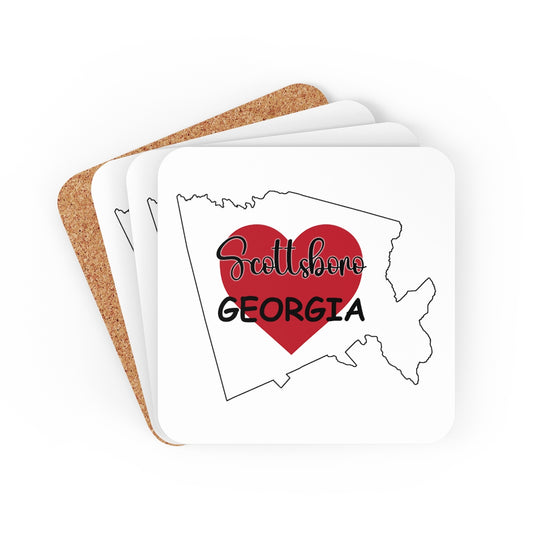 Scottsboro Georgia Corkwood Coaster Set