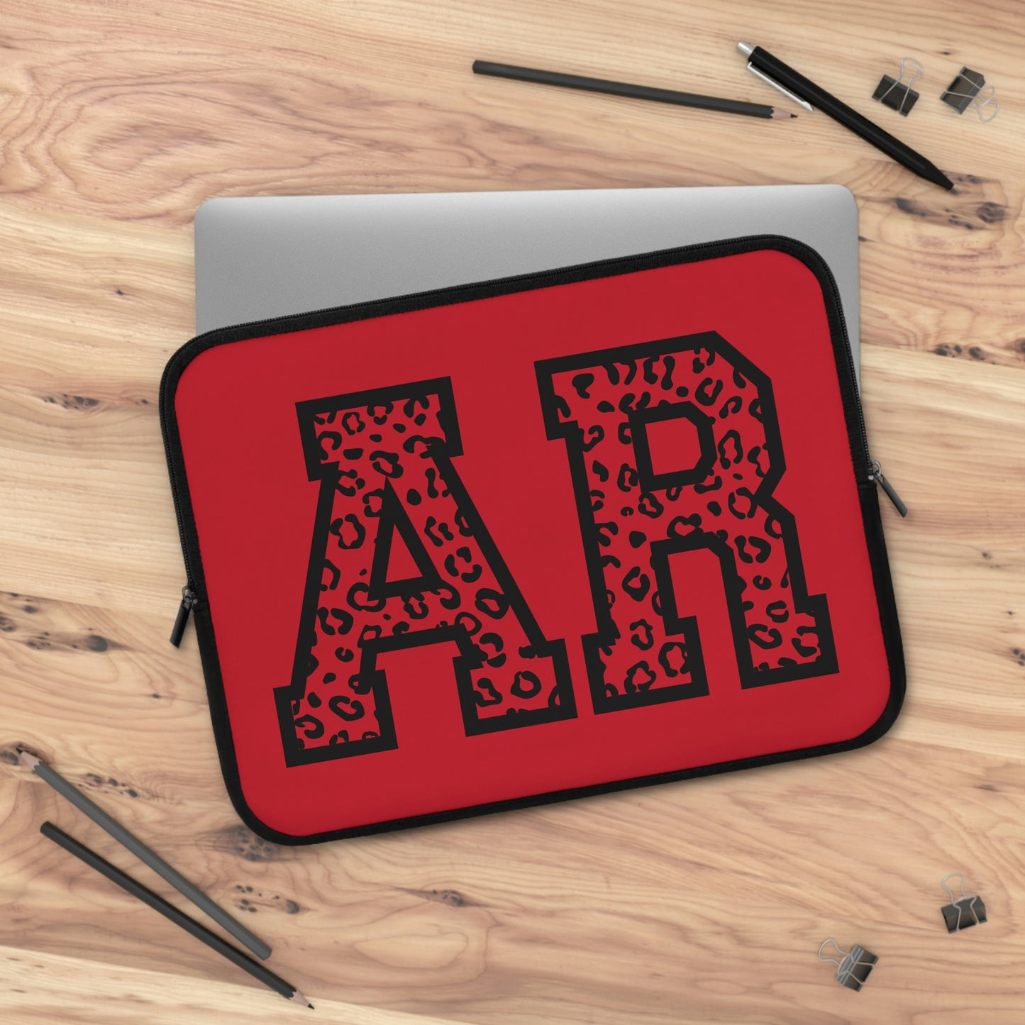 Arkansas AR Leopard Print Laptop Sleeve
