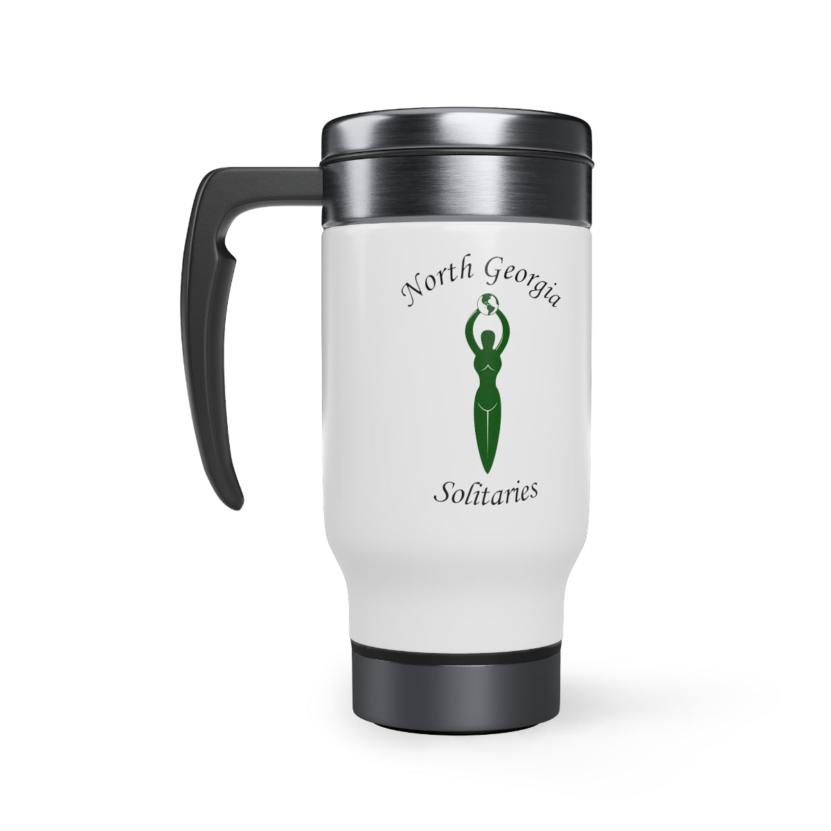 North Georgia Solitaries Stainless Steel Travel Mug with Handle, 14oz