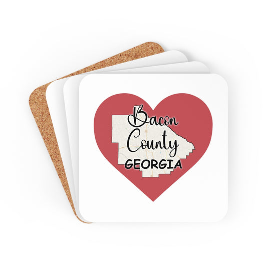 Bacon County Georgia Corkwood Coaster Set