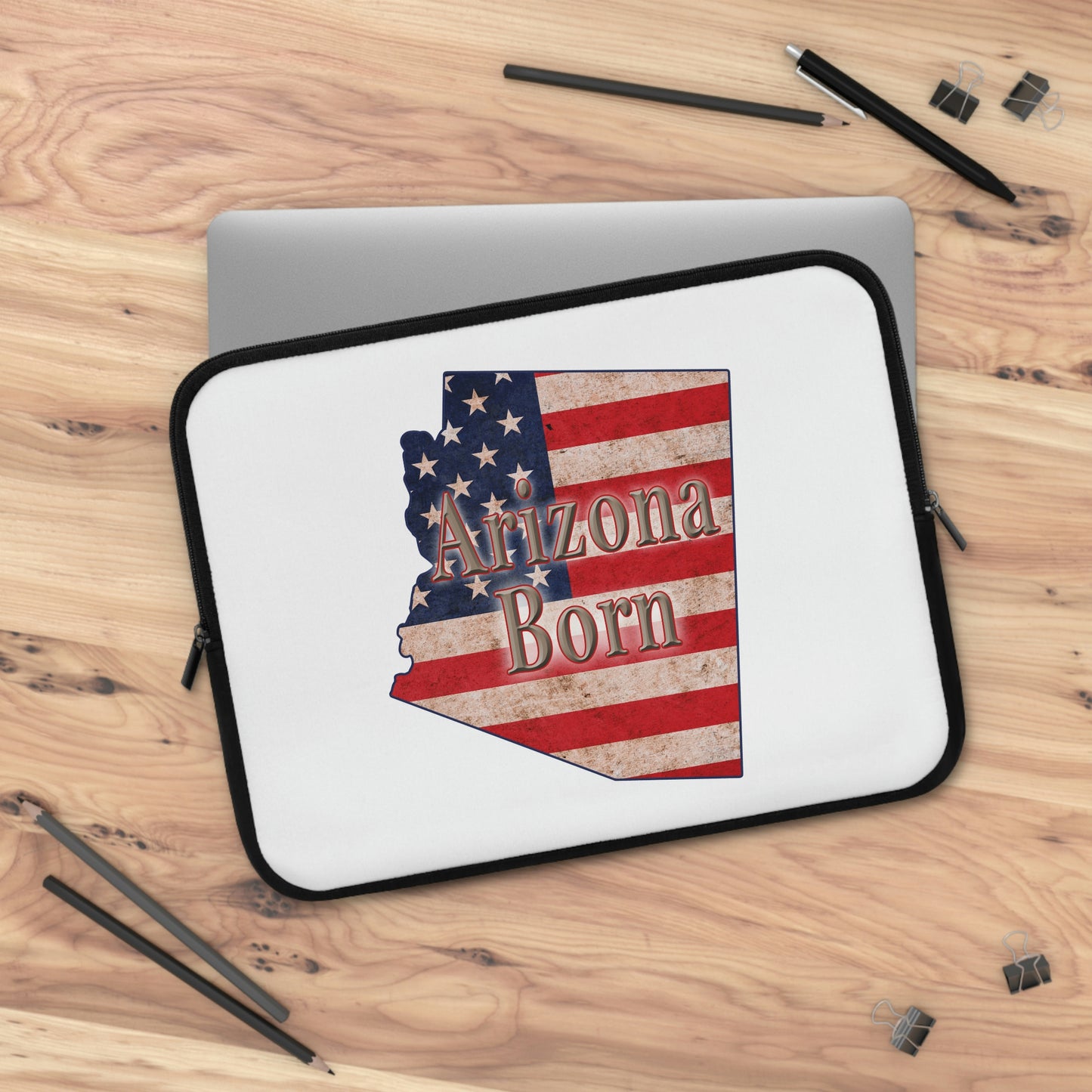 Arizona Born US Flag Print Laptop Sleeve