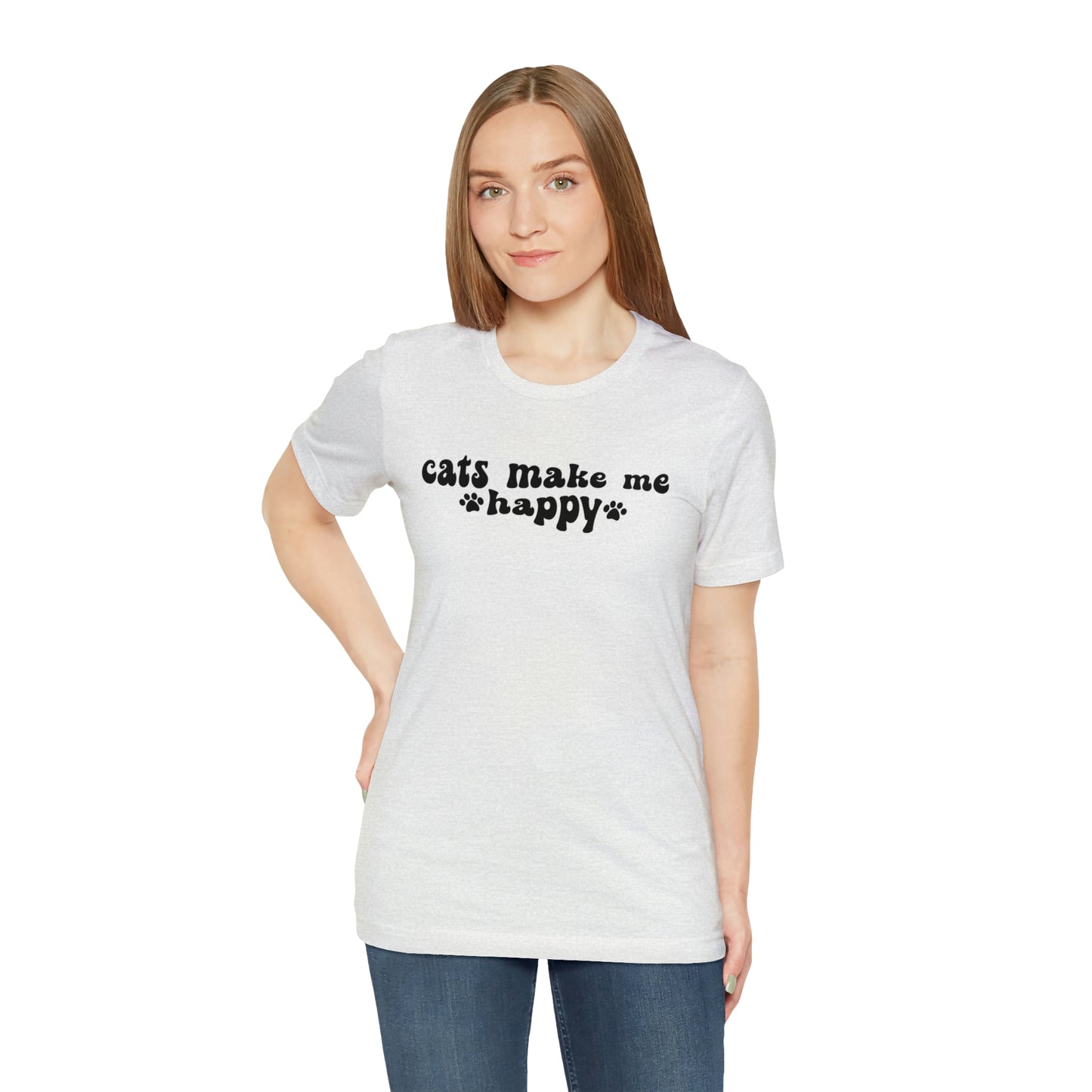 Cats Make Me Happy Short Sleeve T-shirt