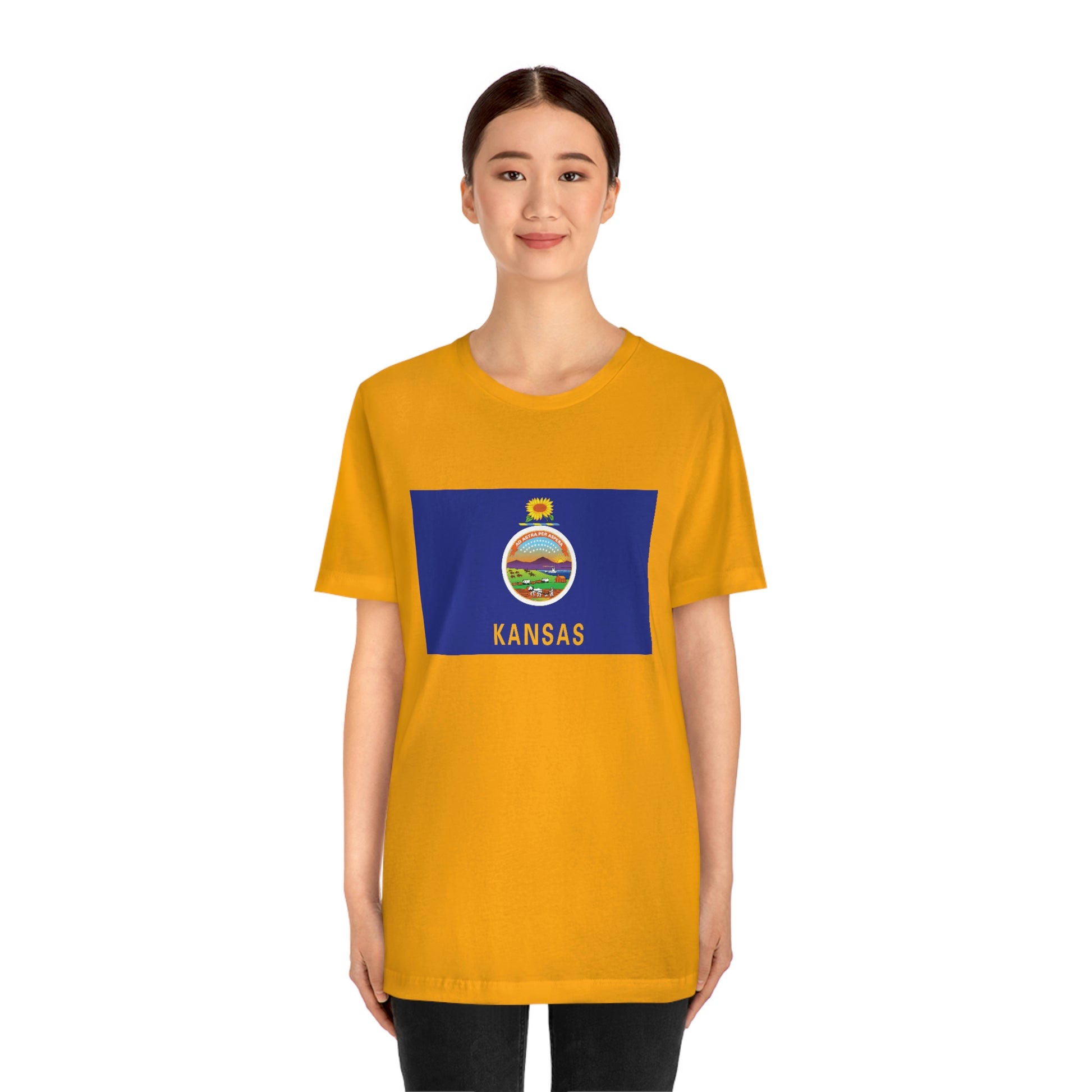 Kansas Flag Unisex Jersey Short Sleeve Tee Tshirt T-shirt