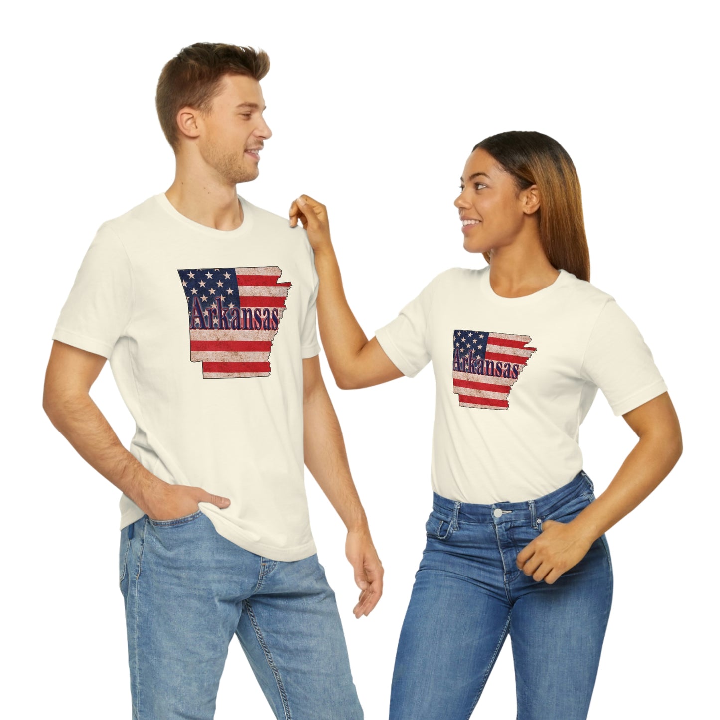 Arkansas US Flag Unisex Jersey Short Sleeve Tee Tshirt T-shirt