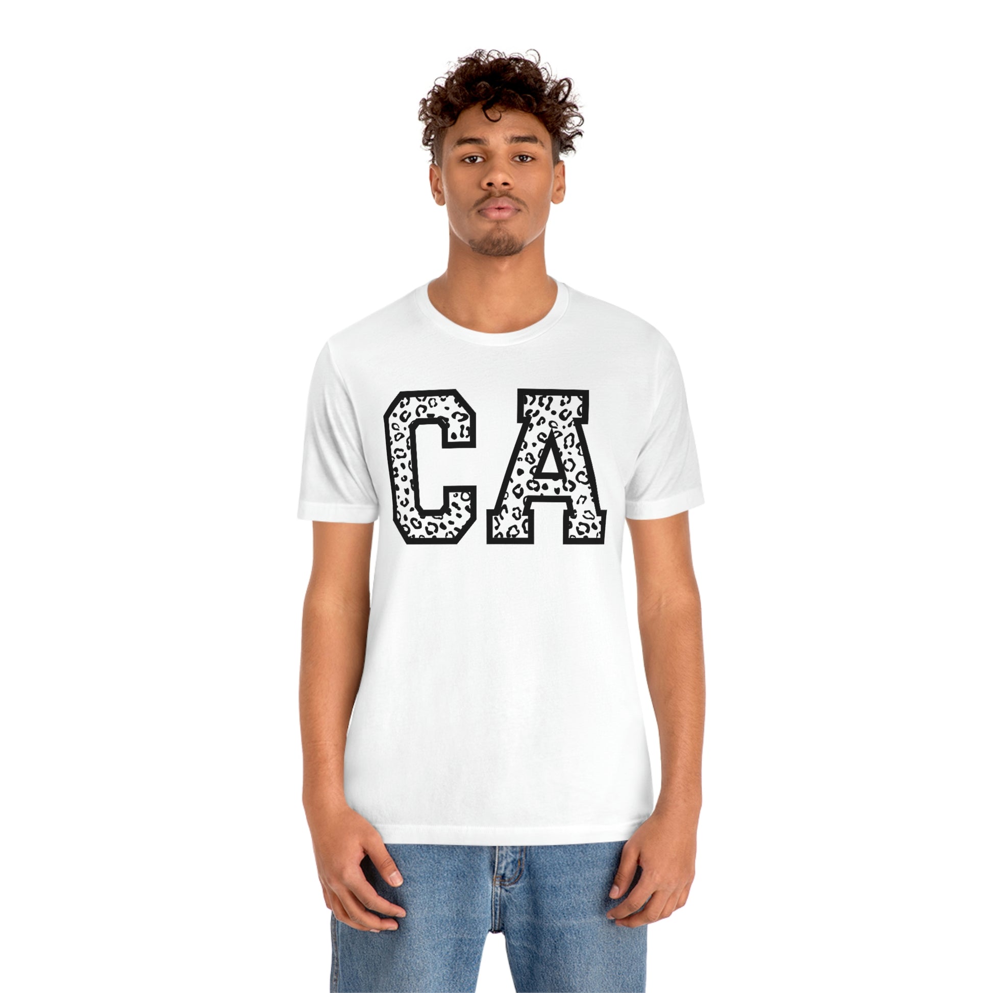 California CA Leopard Print Unisex Jersey Short Sleeve Tee Tshirt T-shirt