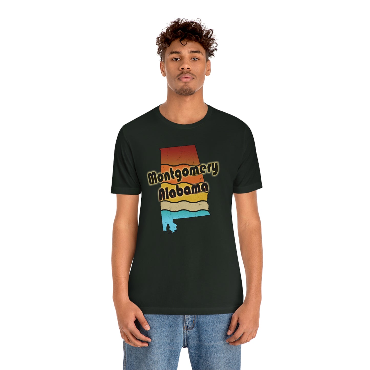 Montgomery Alabama Retro Sunset Unisex Jersey Short Sleeve T-shirt