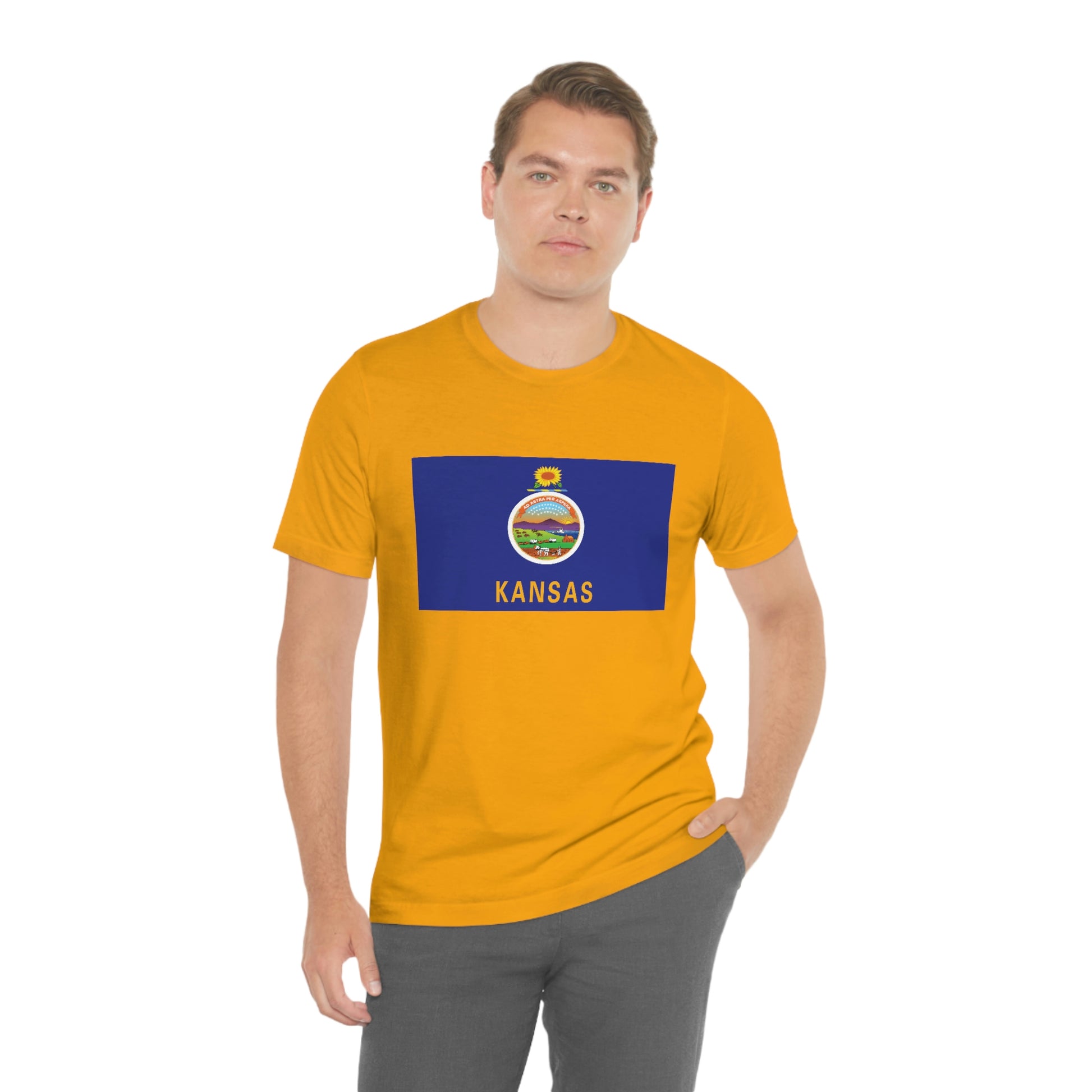 Kansas Flag Unisex Jersey Short Sleeve Tee Tshirt T-shirt