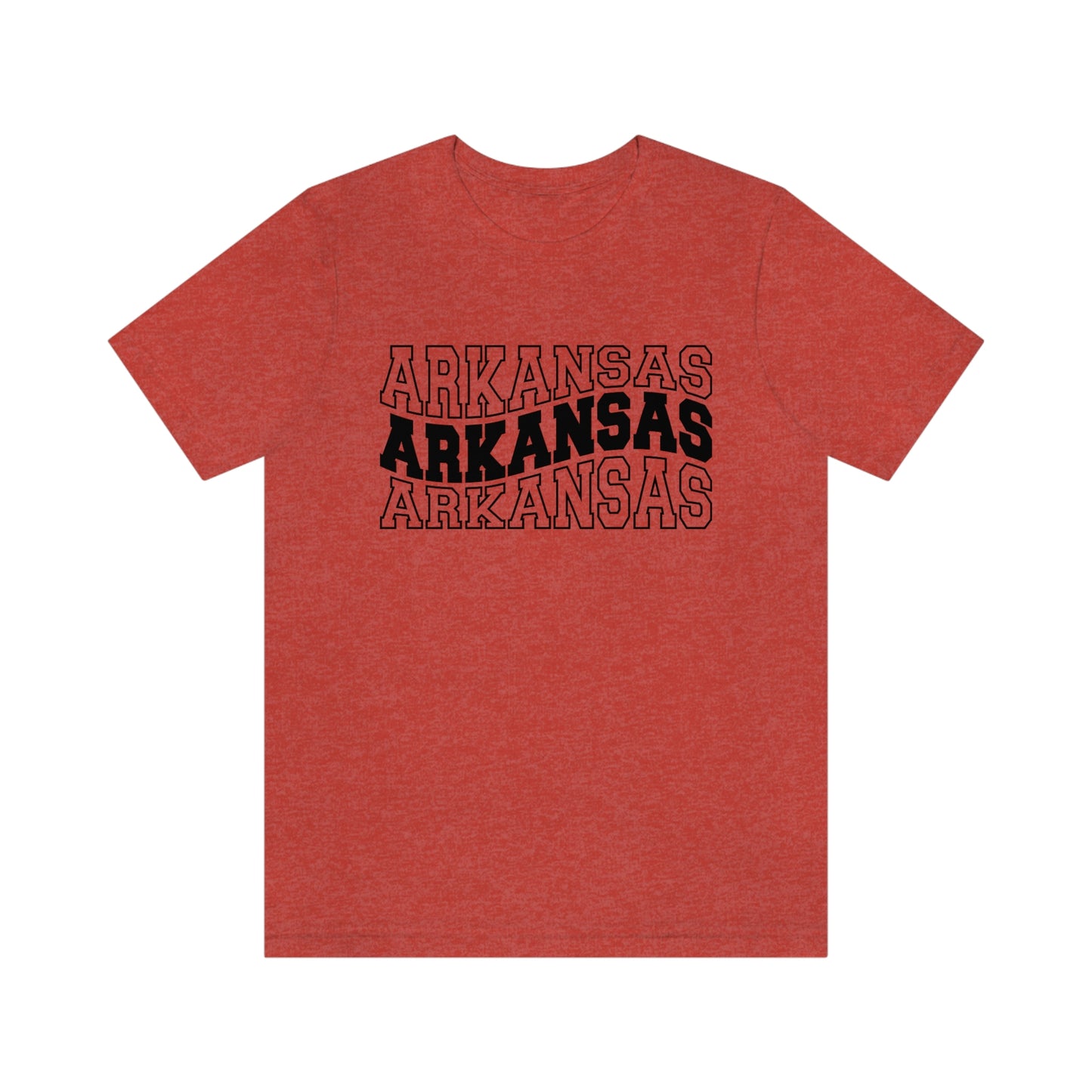 Arkansas Varsity Letters Wavy Unisex Jersey Short Sleeve Tee Tshirt T-shirt