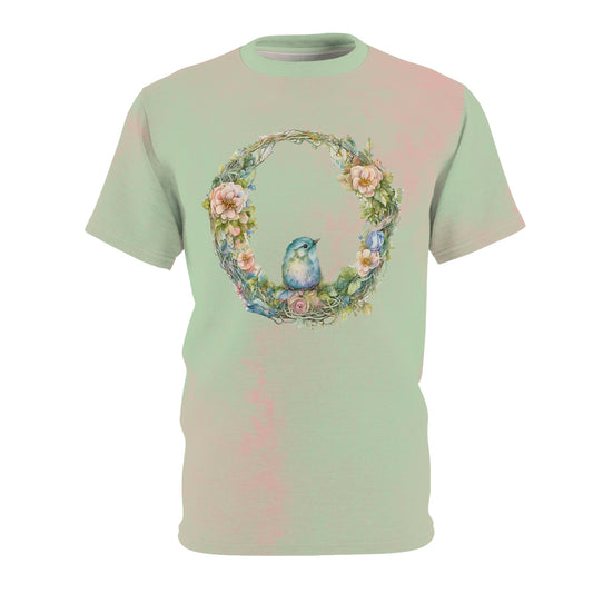 Spring Bird Wreath Unisex T-shirt