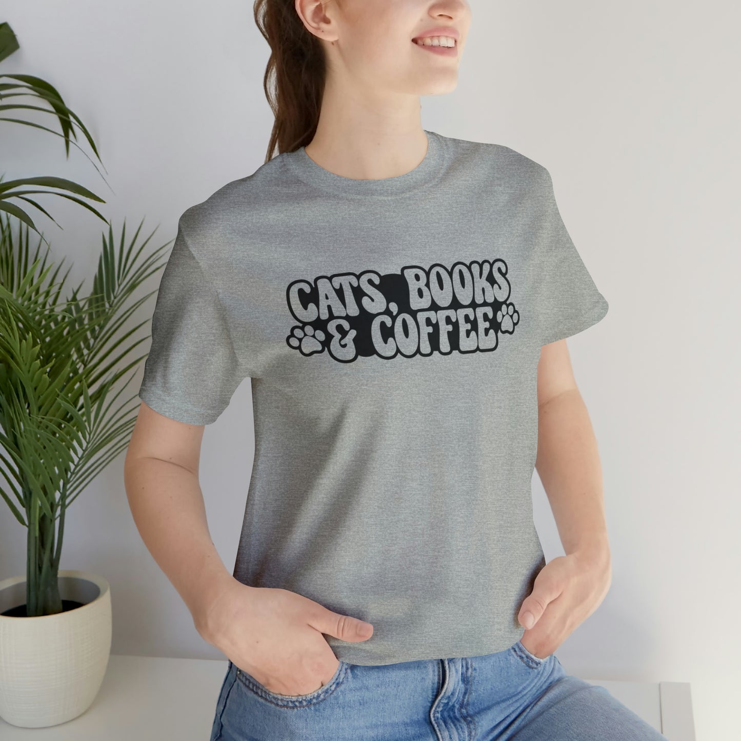 Cats Books & Coffee Short Sleeve T-shirt