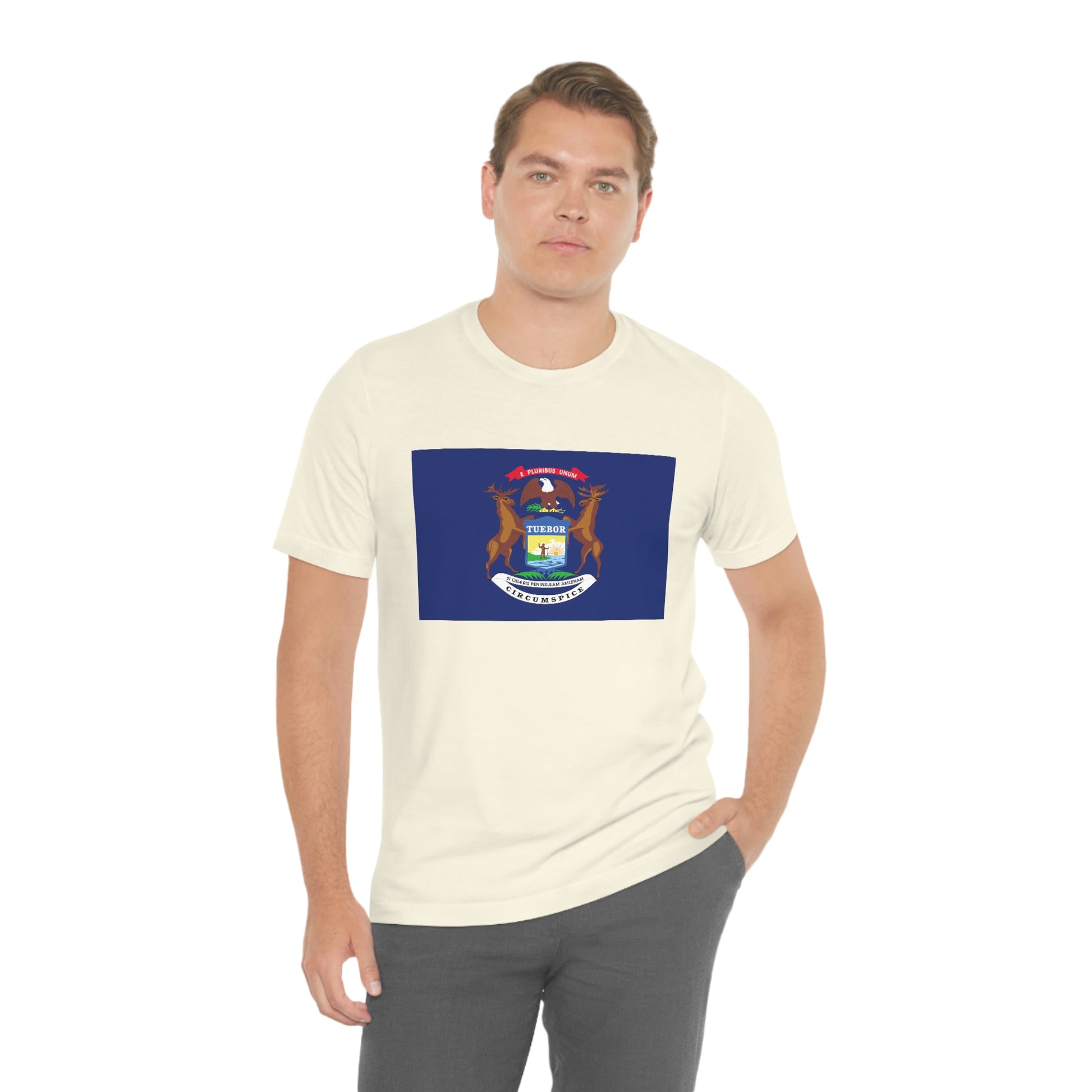 Michigan Flag Unisex Jersey Short Sleeve Tee Tshirt T-shirt