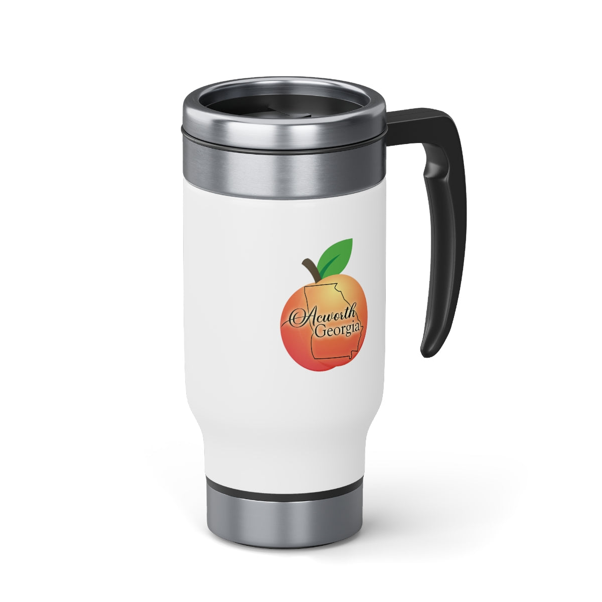 Acworth Georgia Stainless Steel Travel Mug with Handle 14 oz