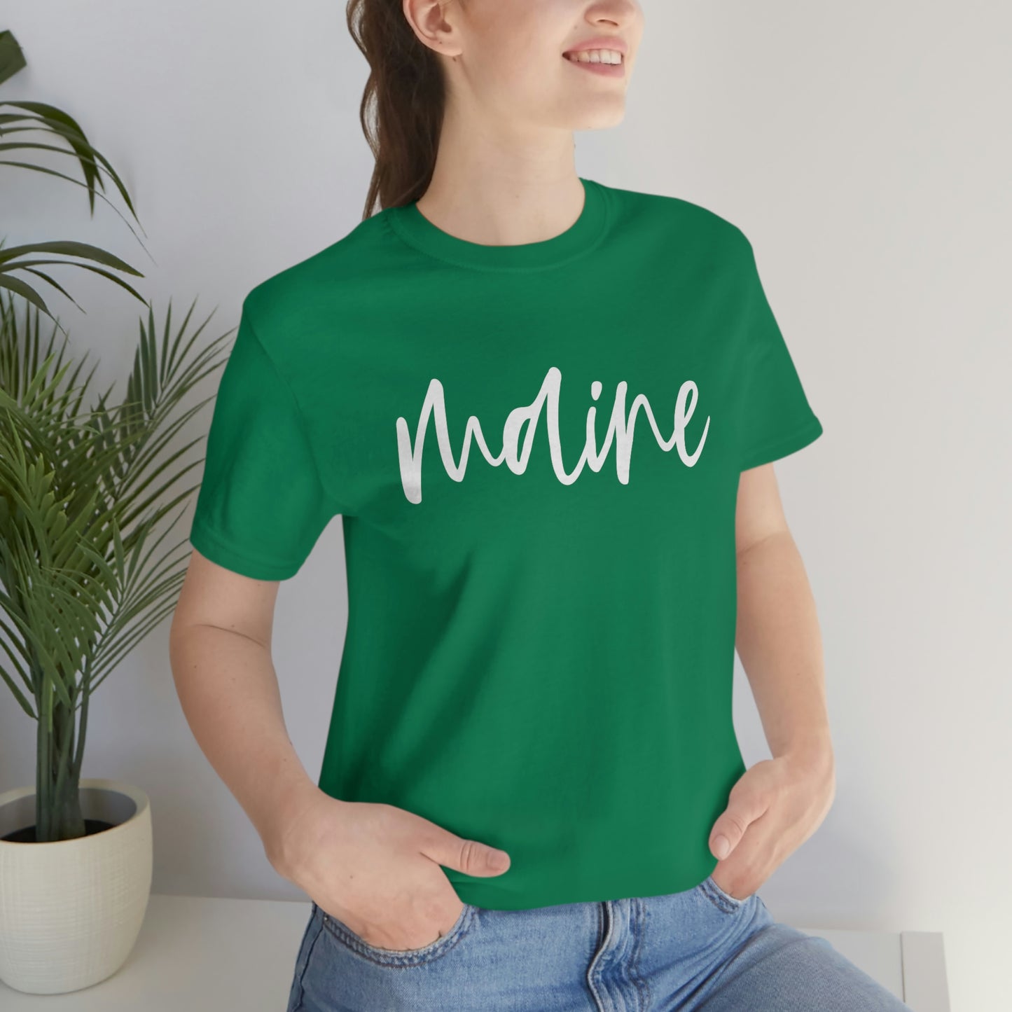 Maine White Script Short Sleeve T-shirt