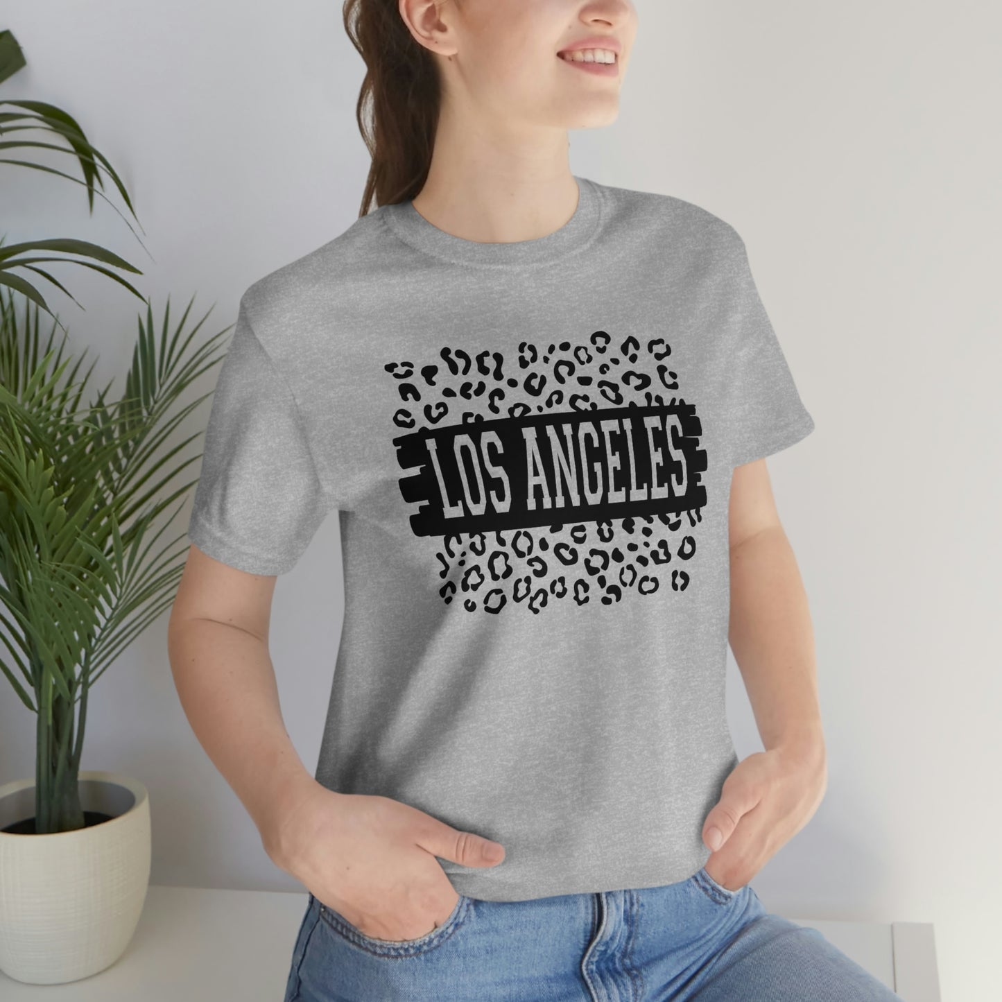Los Angeles Leopard Print Unisex Jersey Short Sleeve Tee Tshirt T-shirt