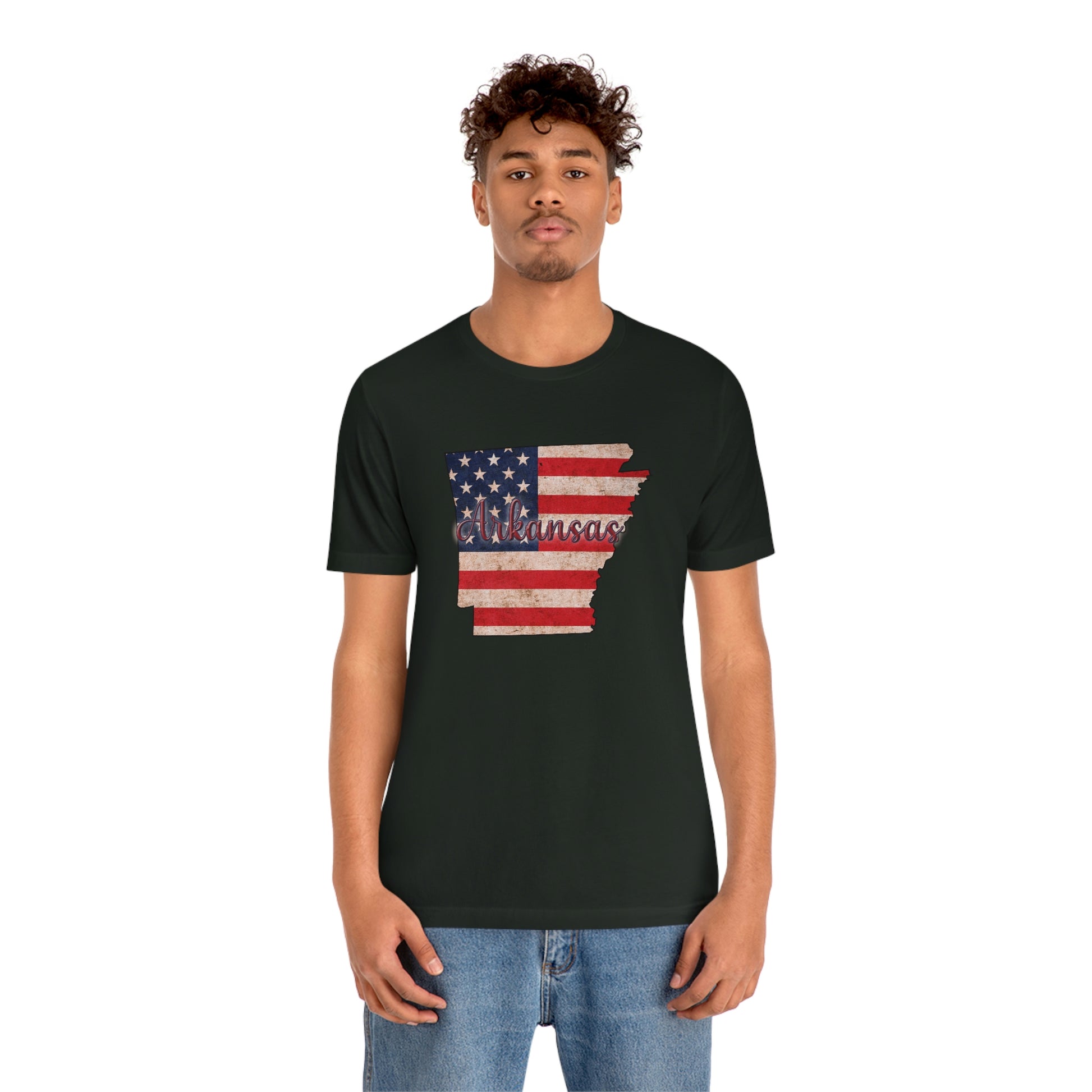 Arkansas US Flag Unisex Jersey Short Sleeve Tee Tshirt T-shirt