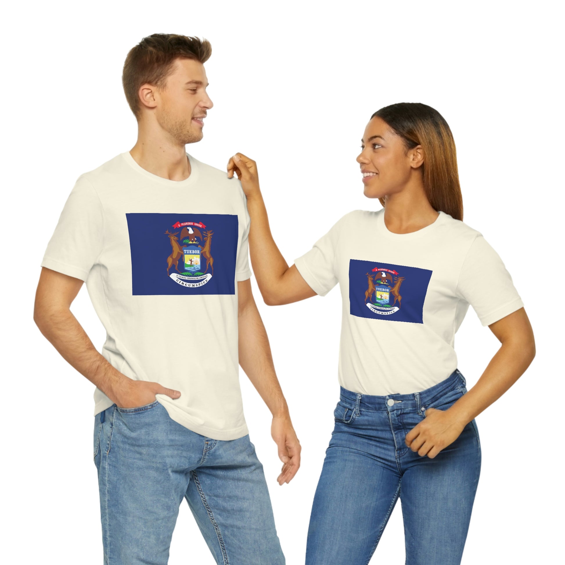 Michigan Flag Unisex Jersey Short Sleeve Tee Tshirt T-shirt