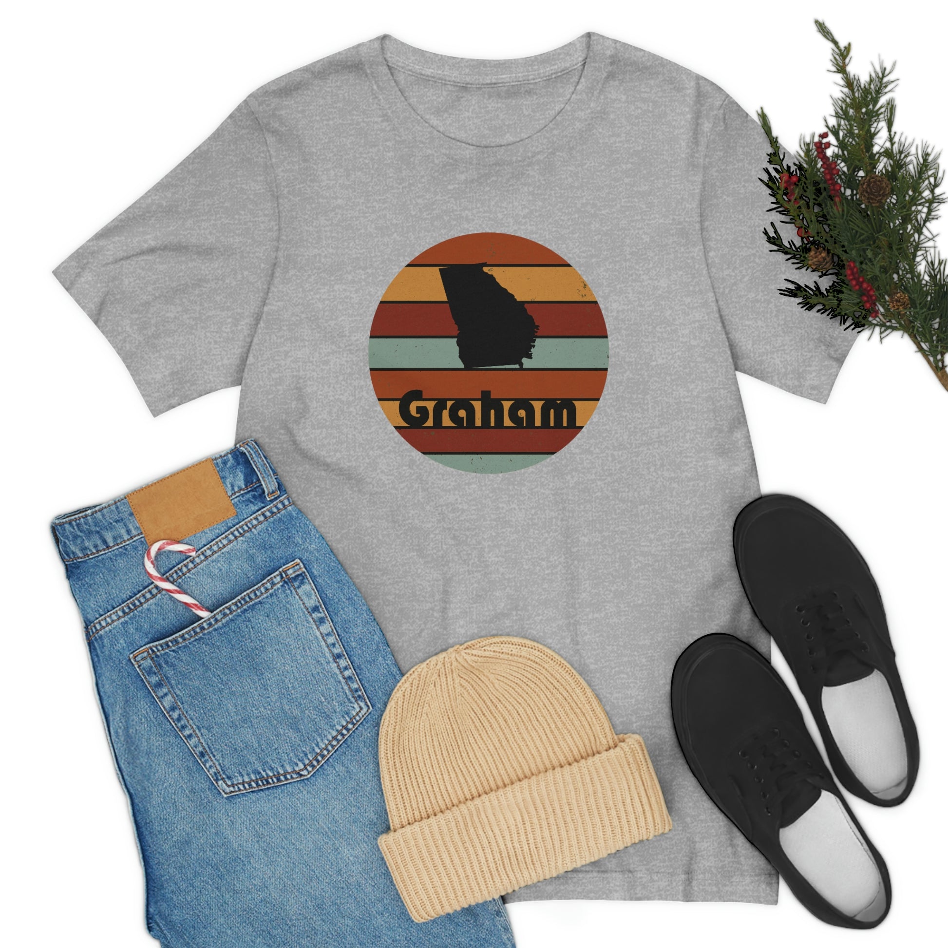 Graham Georgia Retro Sunset Unisex Jersey Short Sleeve Tee Tshirt T-shirt