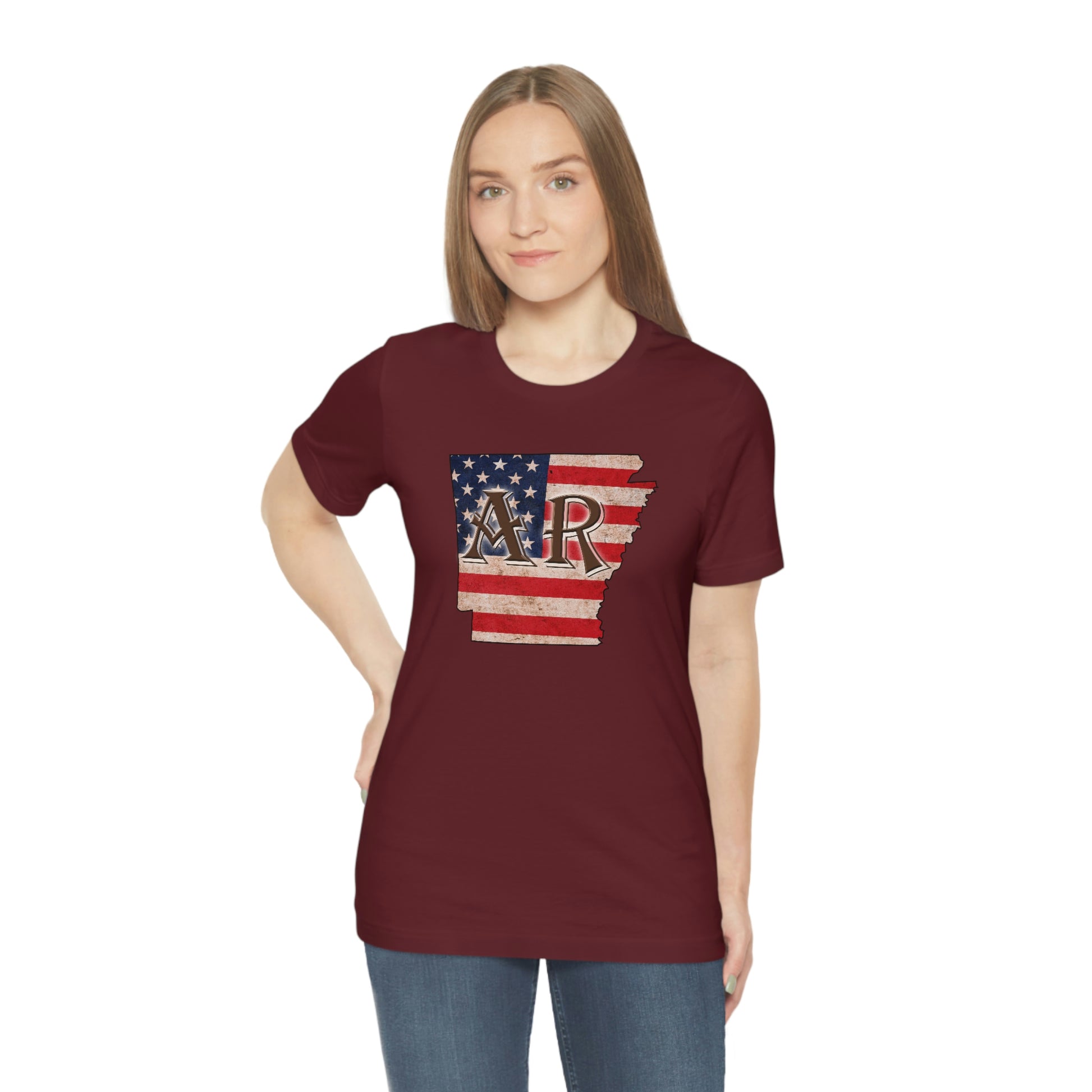 Arkansas AR US Flag Unisex Jersey Short Sleeve Tee Tshirt T-shirt