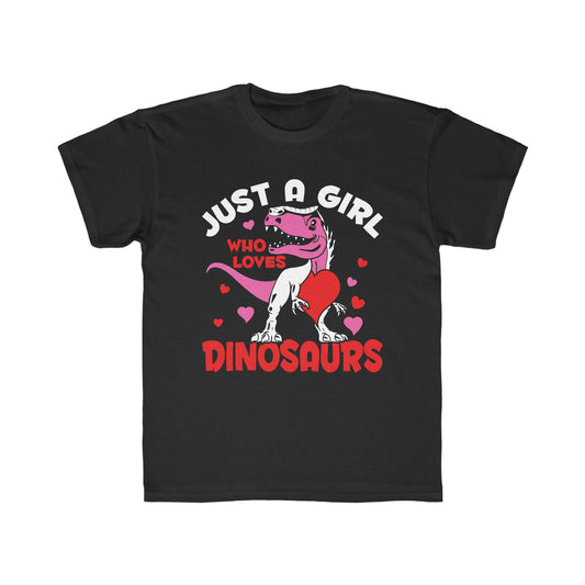Just a Girl Who Loves Dinosaurs Kids Regular Fit Tee