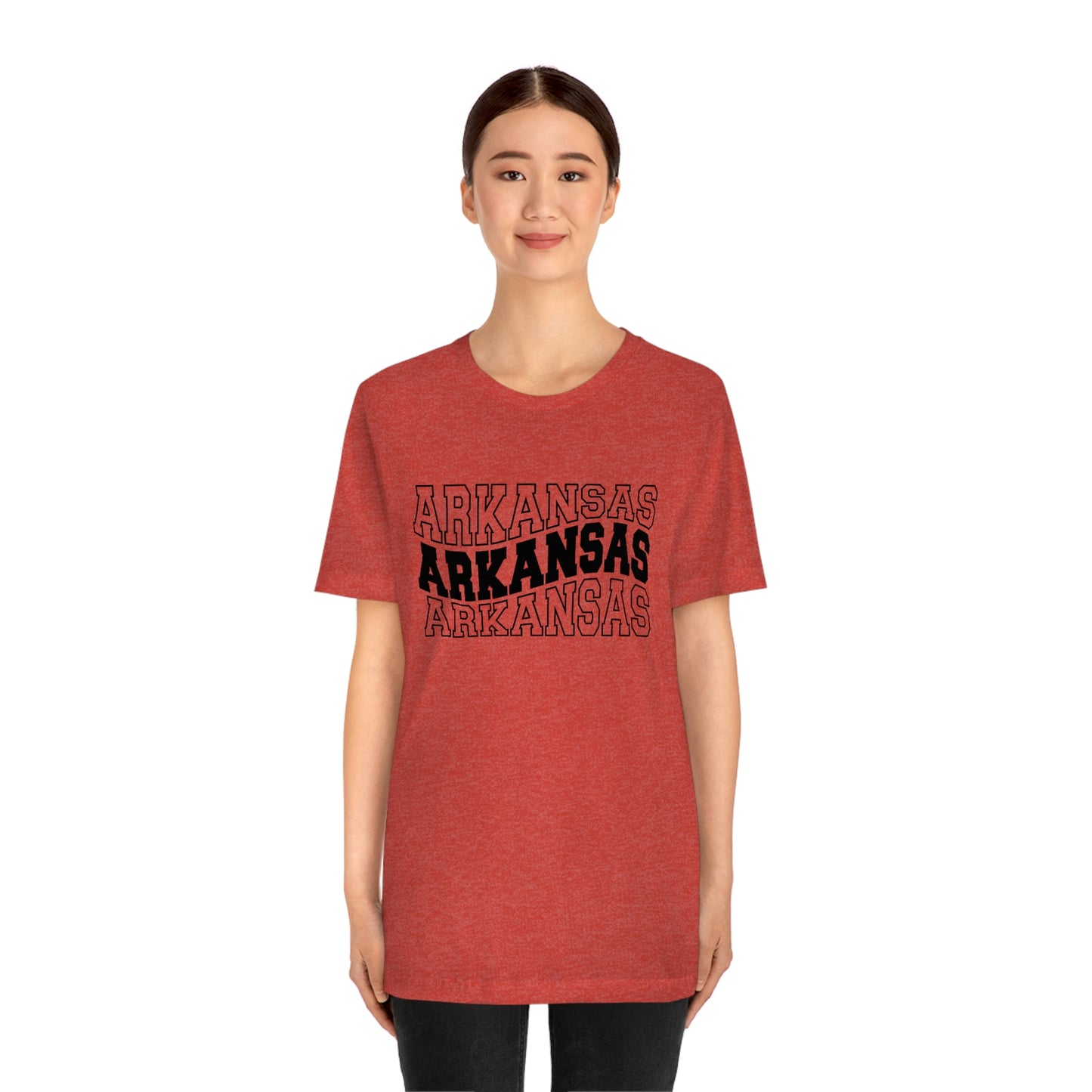 Arkansas Varsity Letters Wavy Unisex Jersey Short Sleeve Tee Tshirt T-shirt