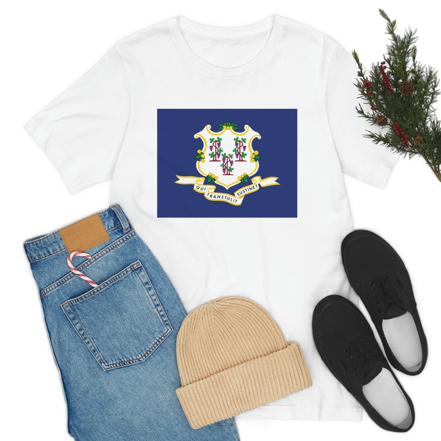 Connecticut Flag Unisex Jersey Short Sleeve Tee Tshirt T-shirt