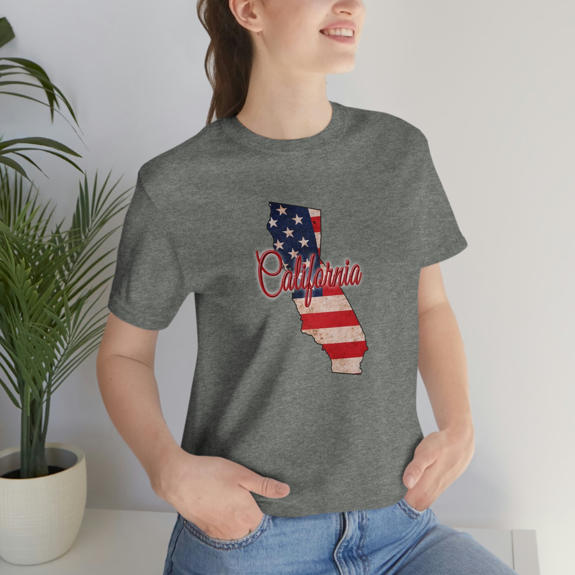 California US Flag Unisex Jersey Short Sleeve Tee Tshirt T-shirt