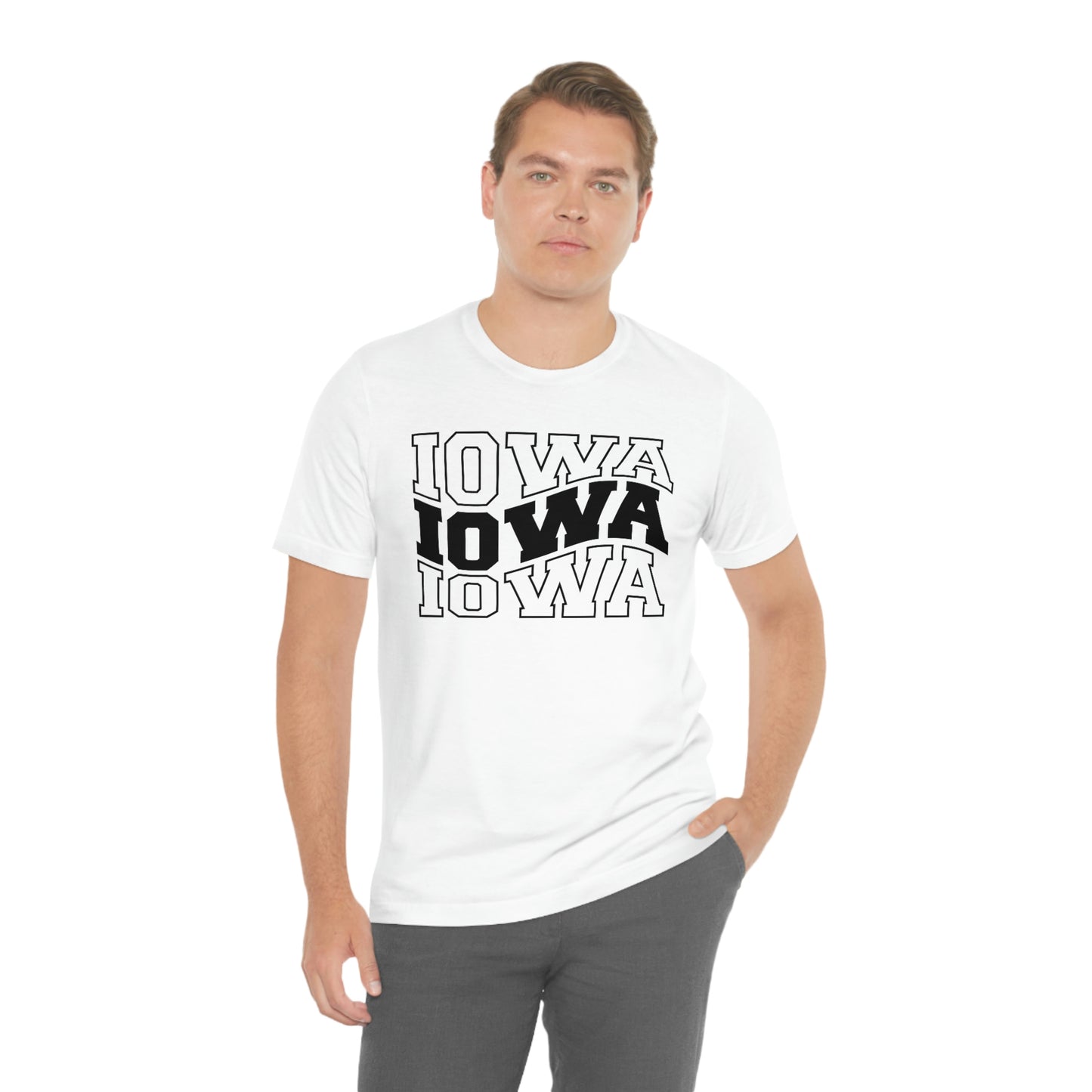 Iowa Varsity Letters Triple Wavy Short Sleeve T-shirt