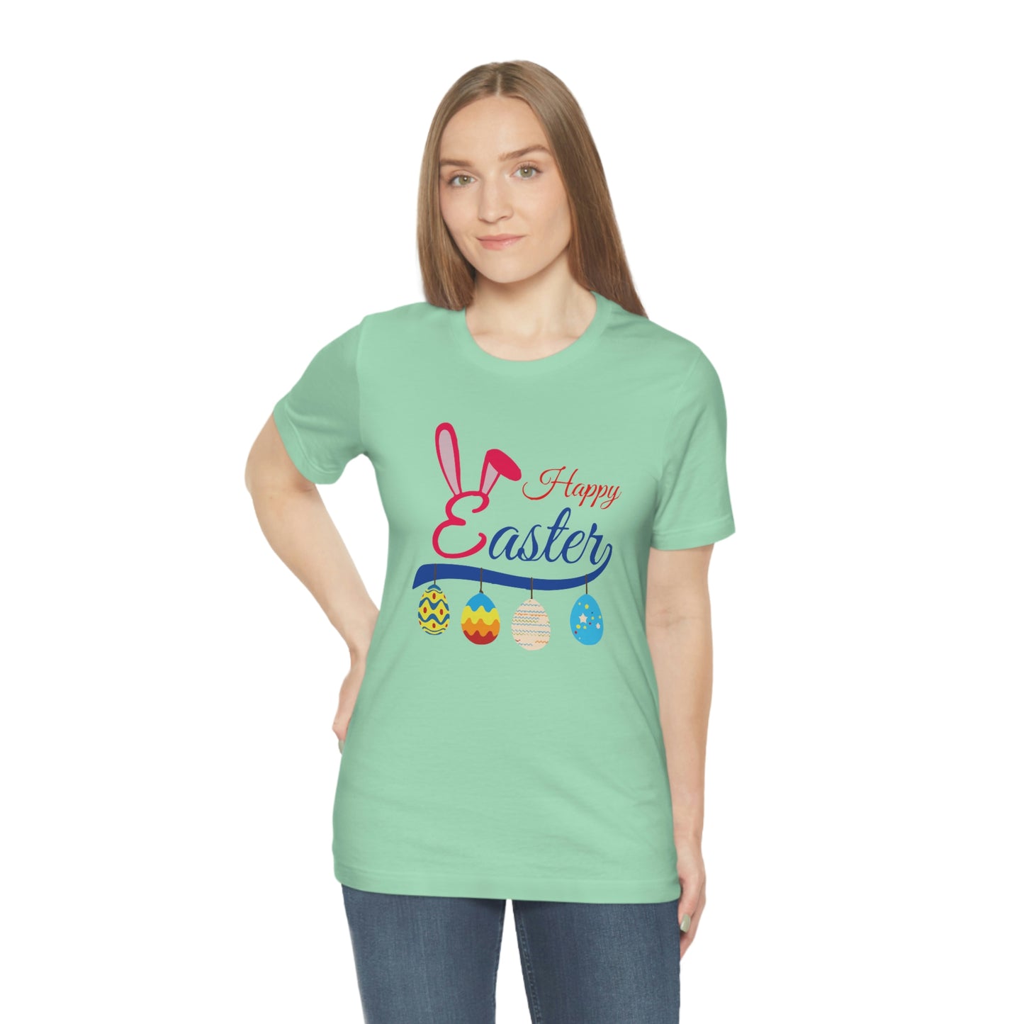 Egg Ornaments Happy Easter Unisex Jersey Short Sleeve Tee