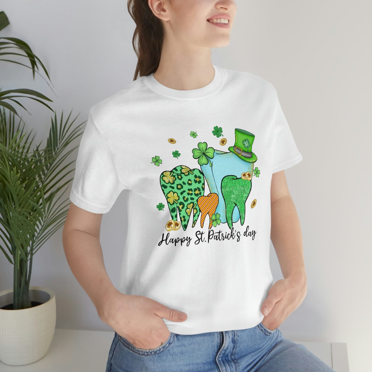 St. Patrick's Day Teeth Unisex Jersey Short Sleeve Tee