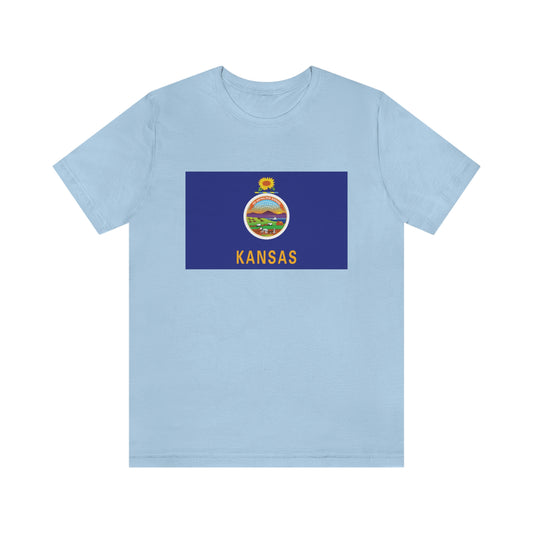 Kansas Flag Unisex Jersey Short Sleeve Tee Tshirt T-shirt