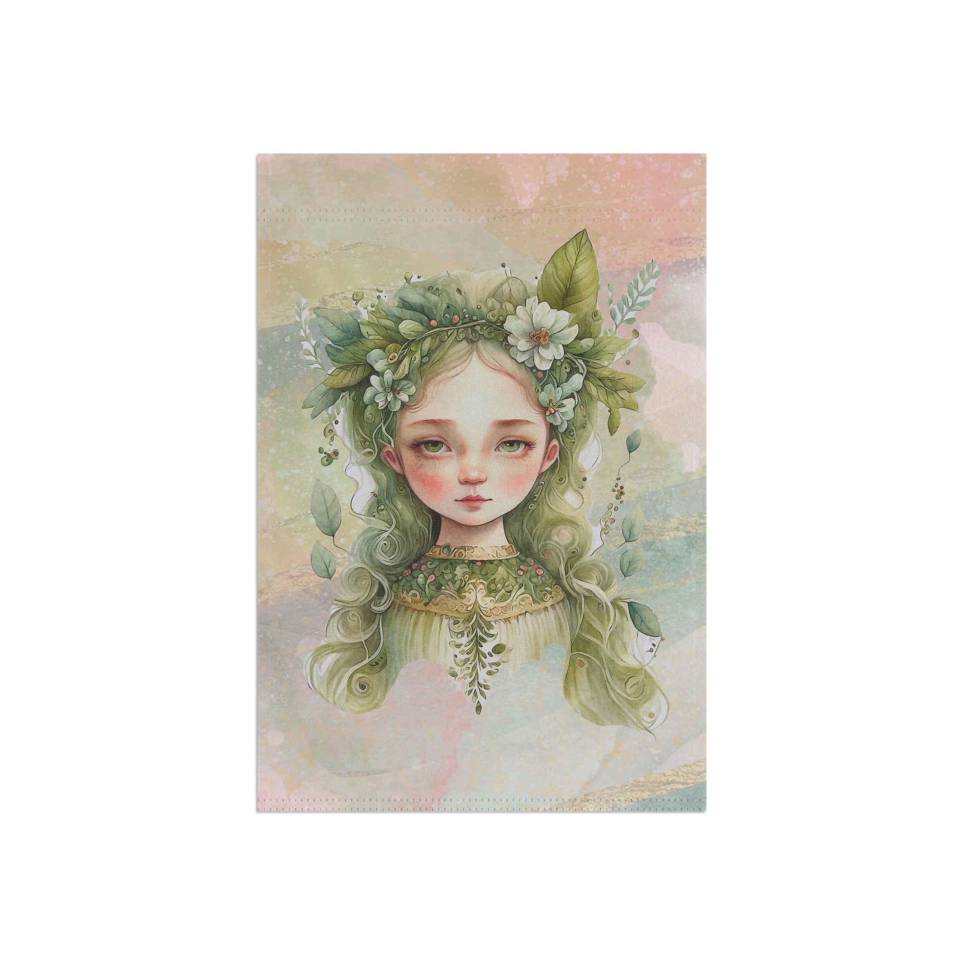 Spring Wood Sprite  Watercolor Garden & House Banner