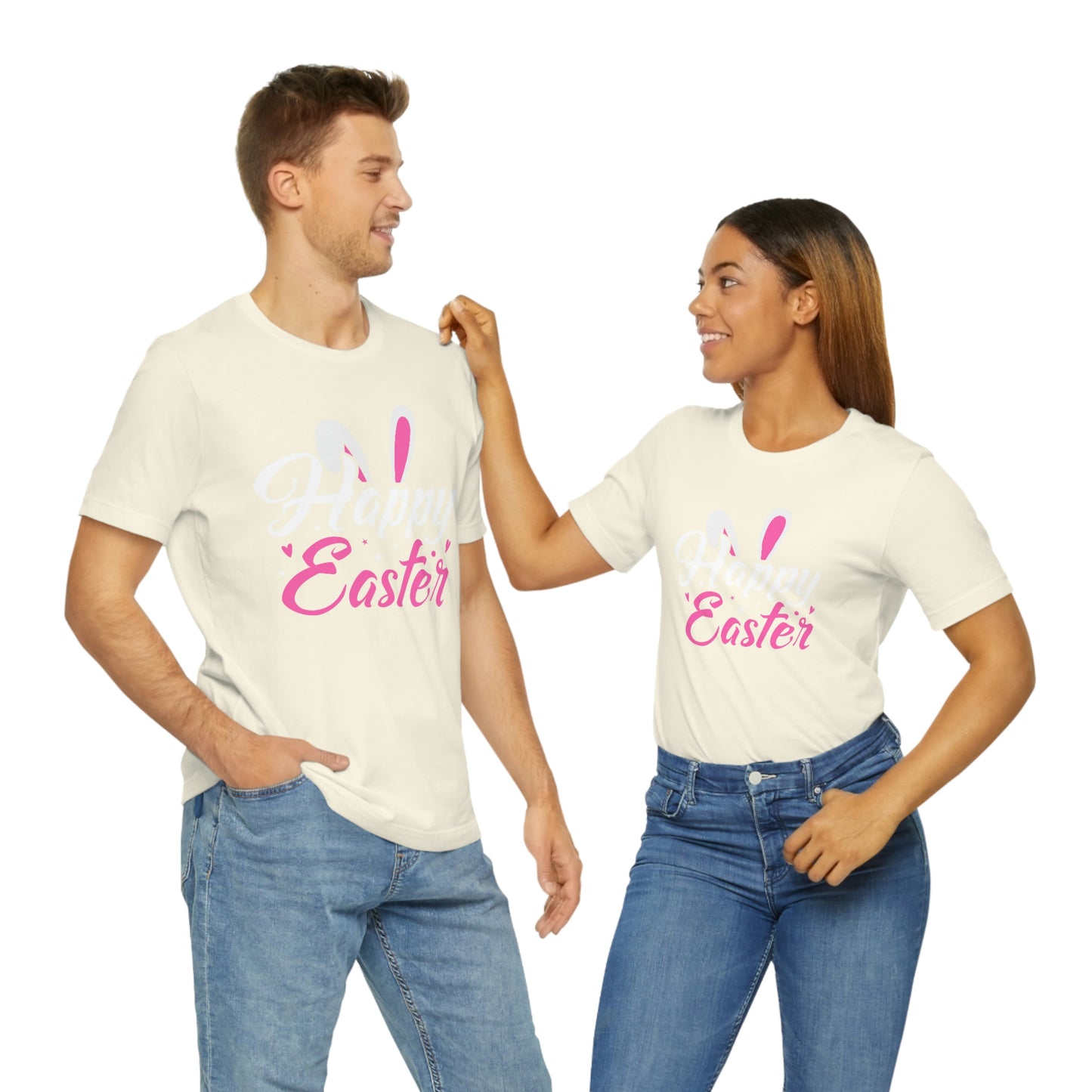 Happy Easter Bunny Ears Unisex Jersey Short Sleeve Tee