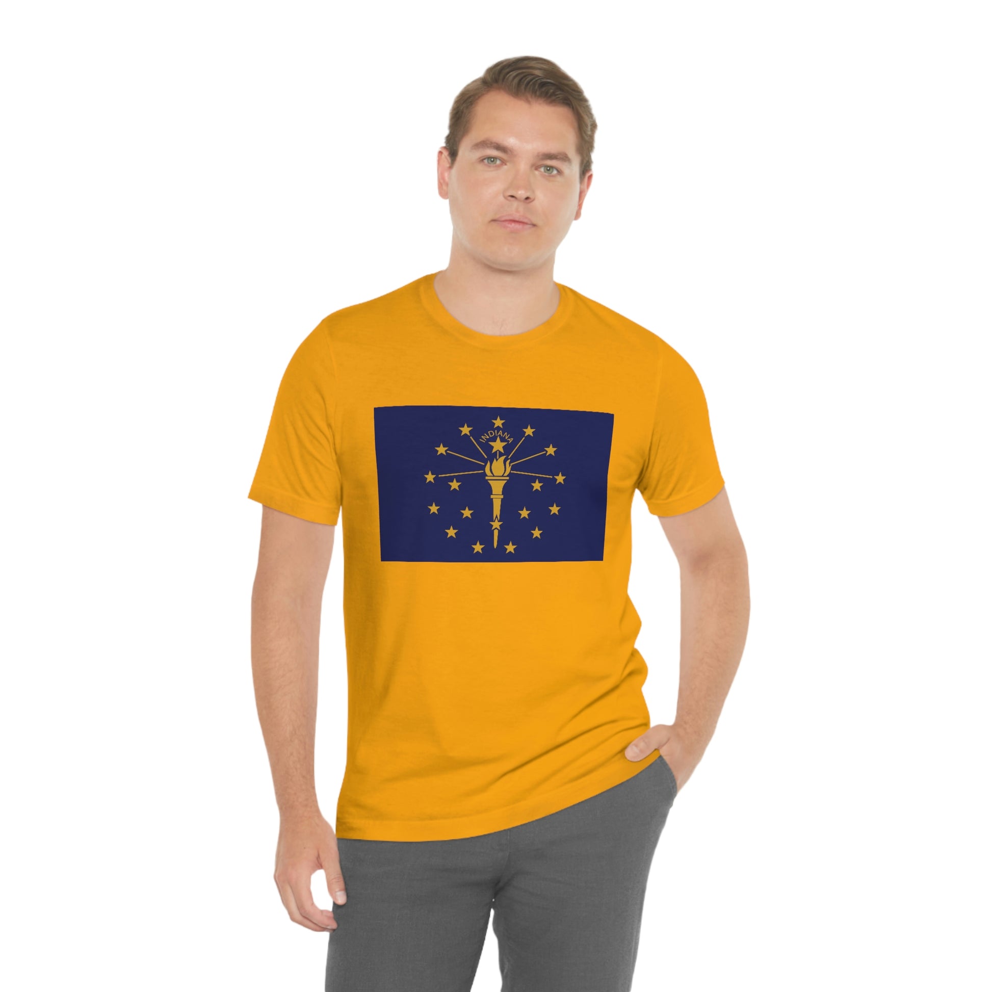 Indiana Flag Unisex Jersey Short Sleeve Tee Tshirt T-shirt