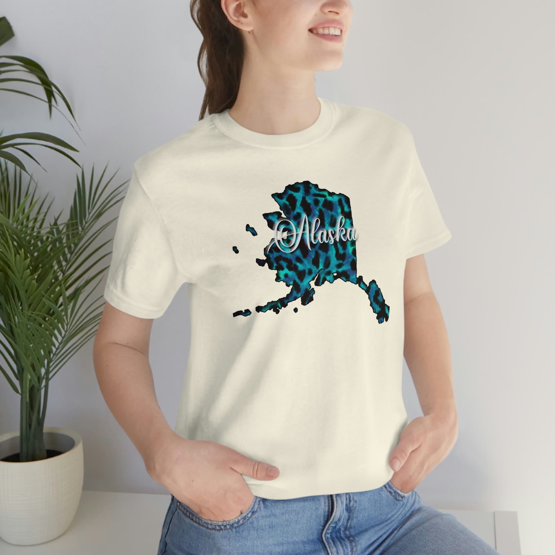 Alaska Blue Leopard Unisex Jersey Short Sleeve T-shirt