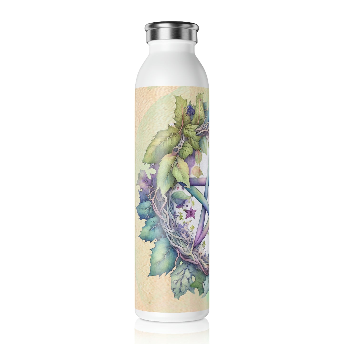 Spring Pentacle Watercolor Slim Water Bottle