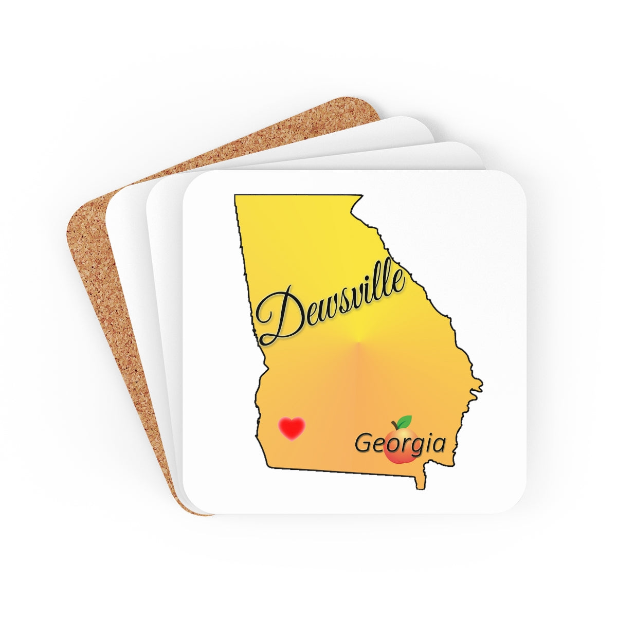 Dewsville Georgia Corkwood Coaster Set