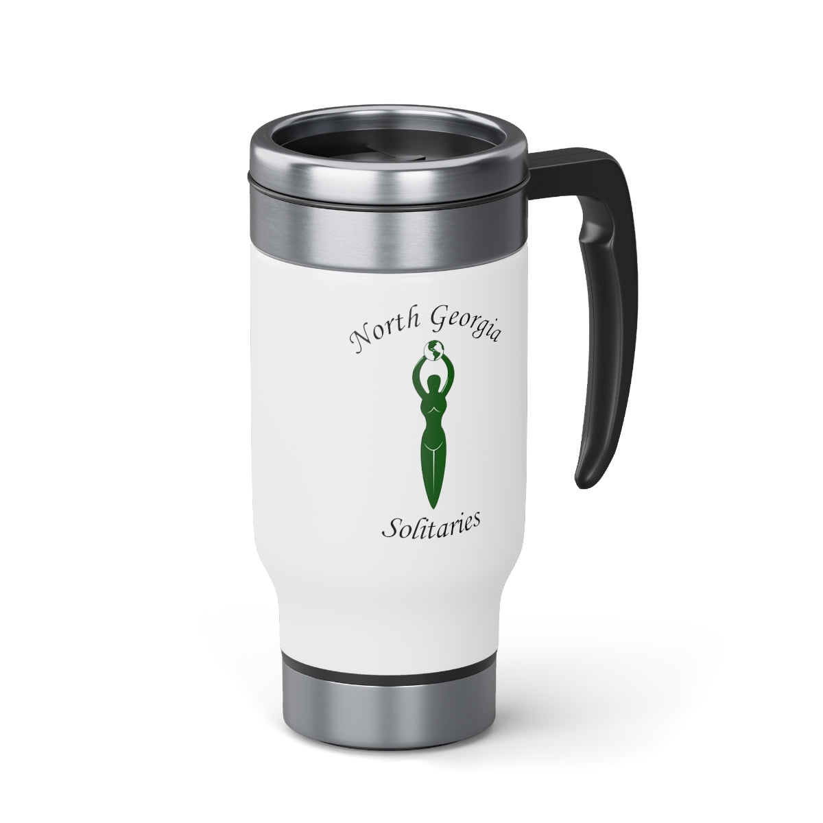 North Georgia Solitaries Stainless Steel Travel Mug with Handle, 14oz