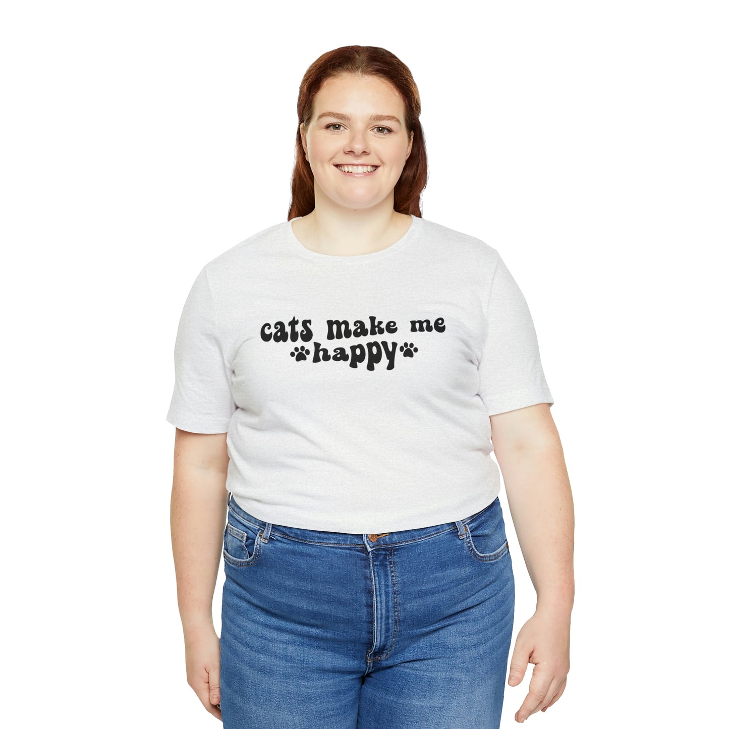 Cats Make Me Happy Short Sleeve T-shirt
