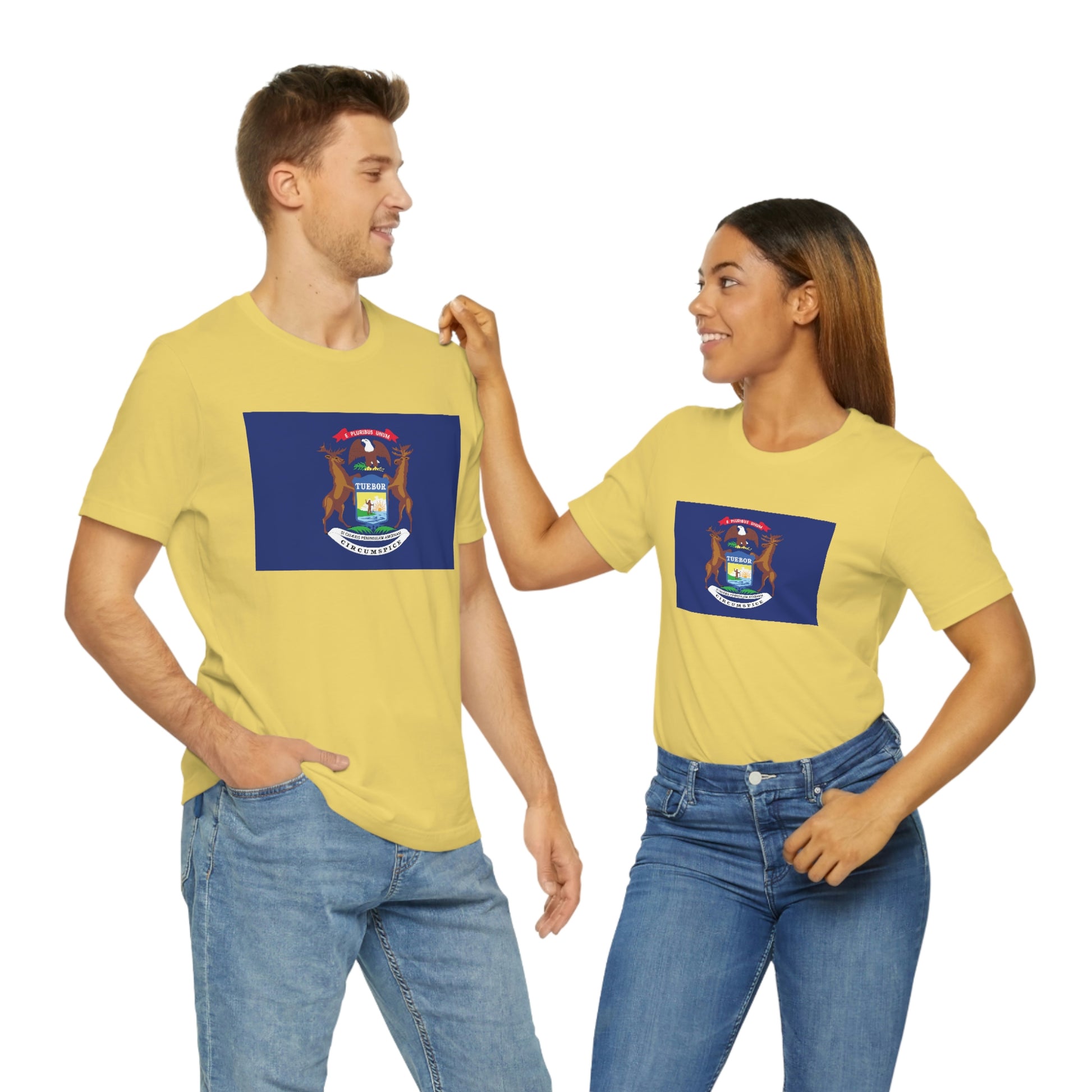 Michigan Flag Unisex Jersey Short Sleeve Tee Tshirt T-shirt