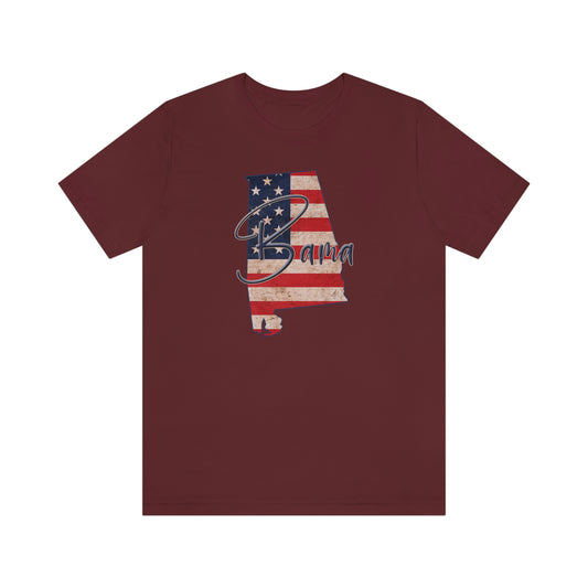 Alabama Bama Flag Unisex Jersey Short Sleeve T-shirt