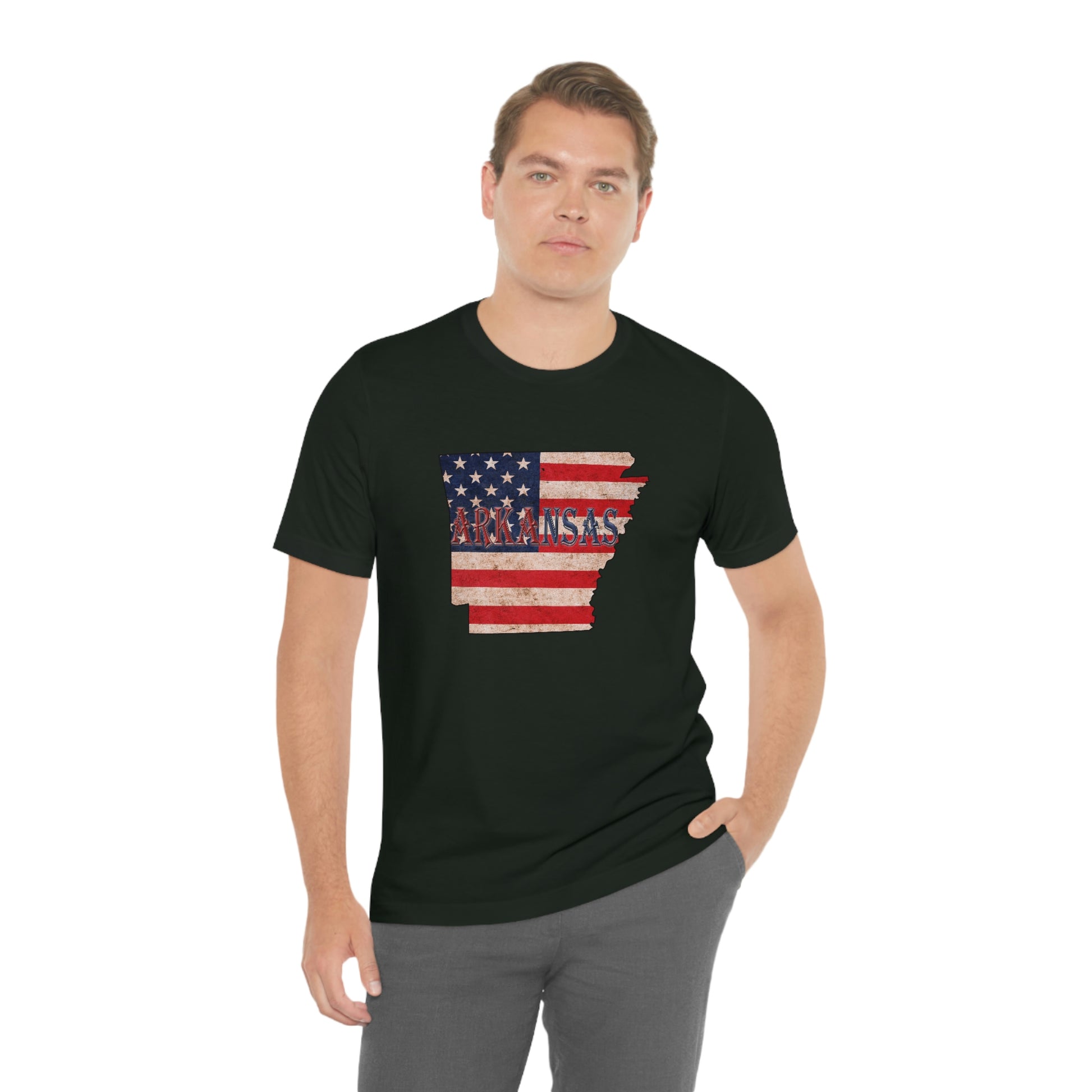 Arkansas AR US Flag Unisex Jersey Short Sleeve Tee Tshirt T-shirt