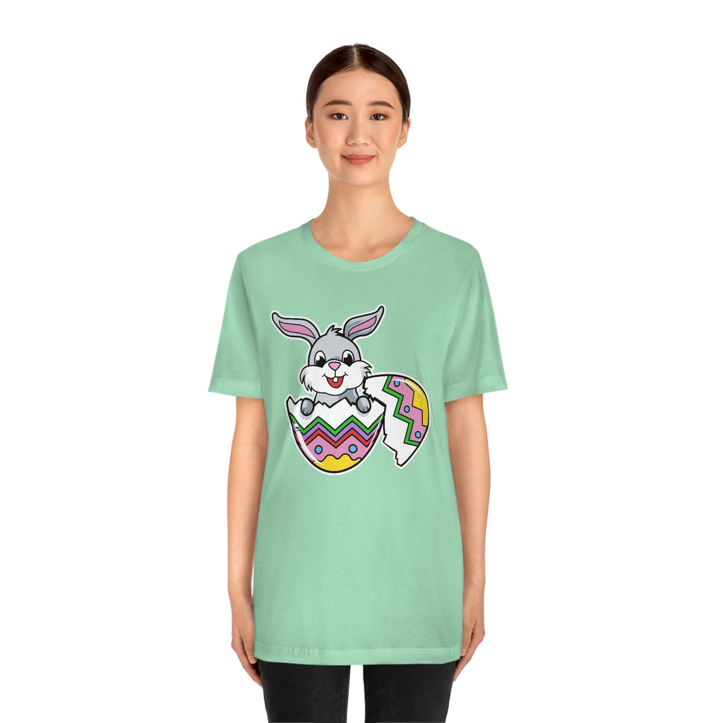 Bunny in Egg Spring Easter Unisex Jersey Short Sleeve Tee