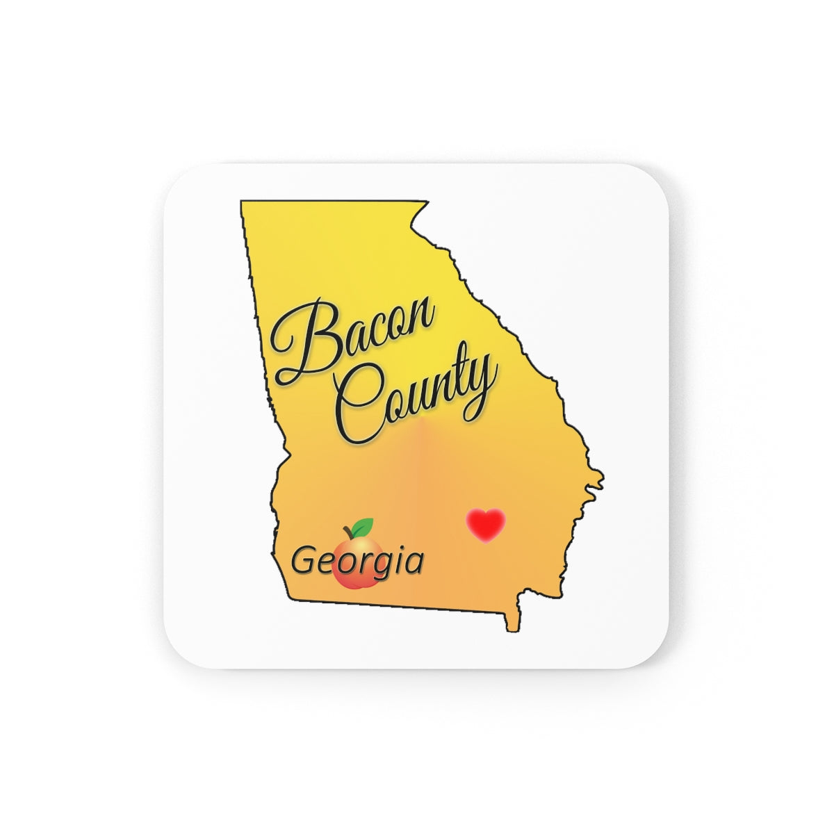 Bacon County Georgia Corkwood Coaster Set