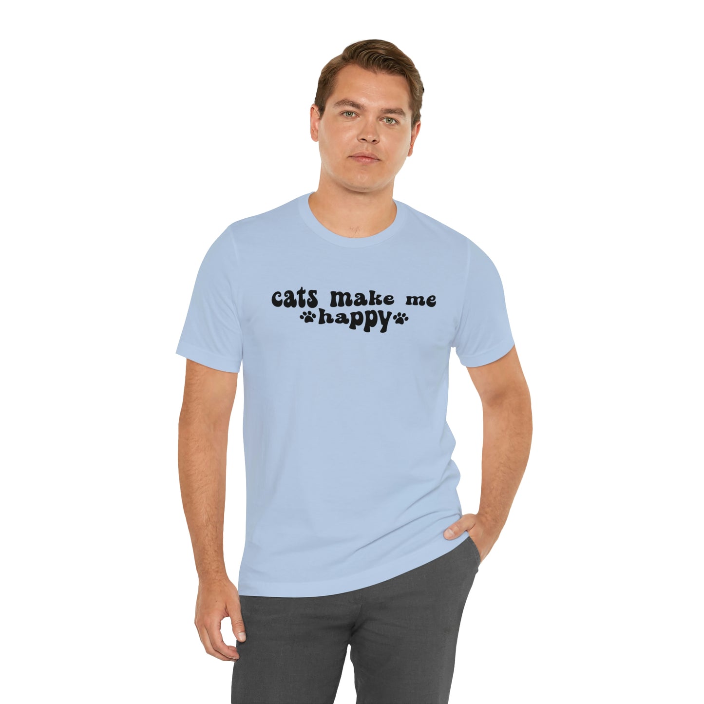 Cats Make Me Happy Short Sleeve T-shirt