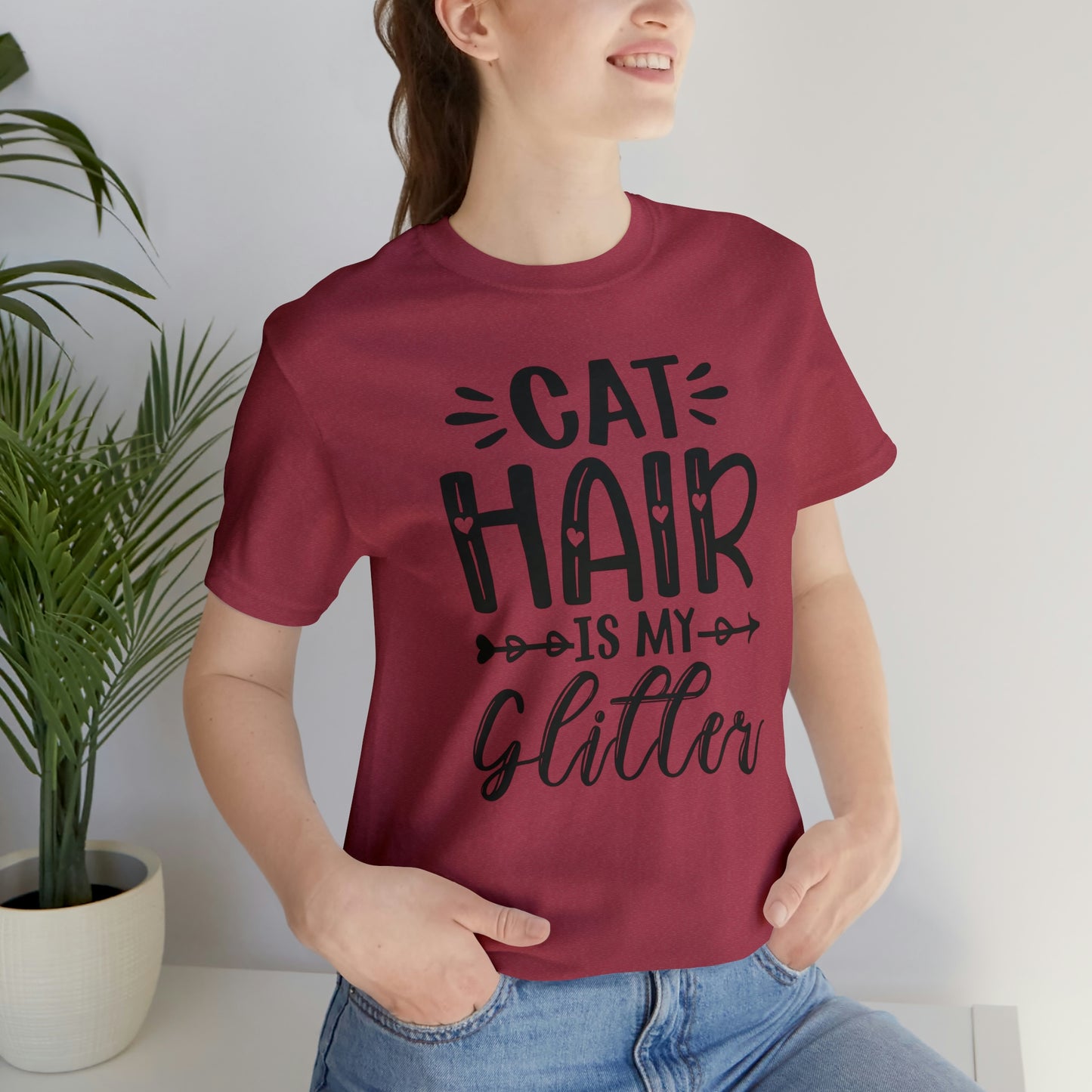 Cat Hair is my Glitter Short Sleeve T-shirt