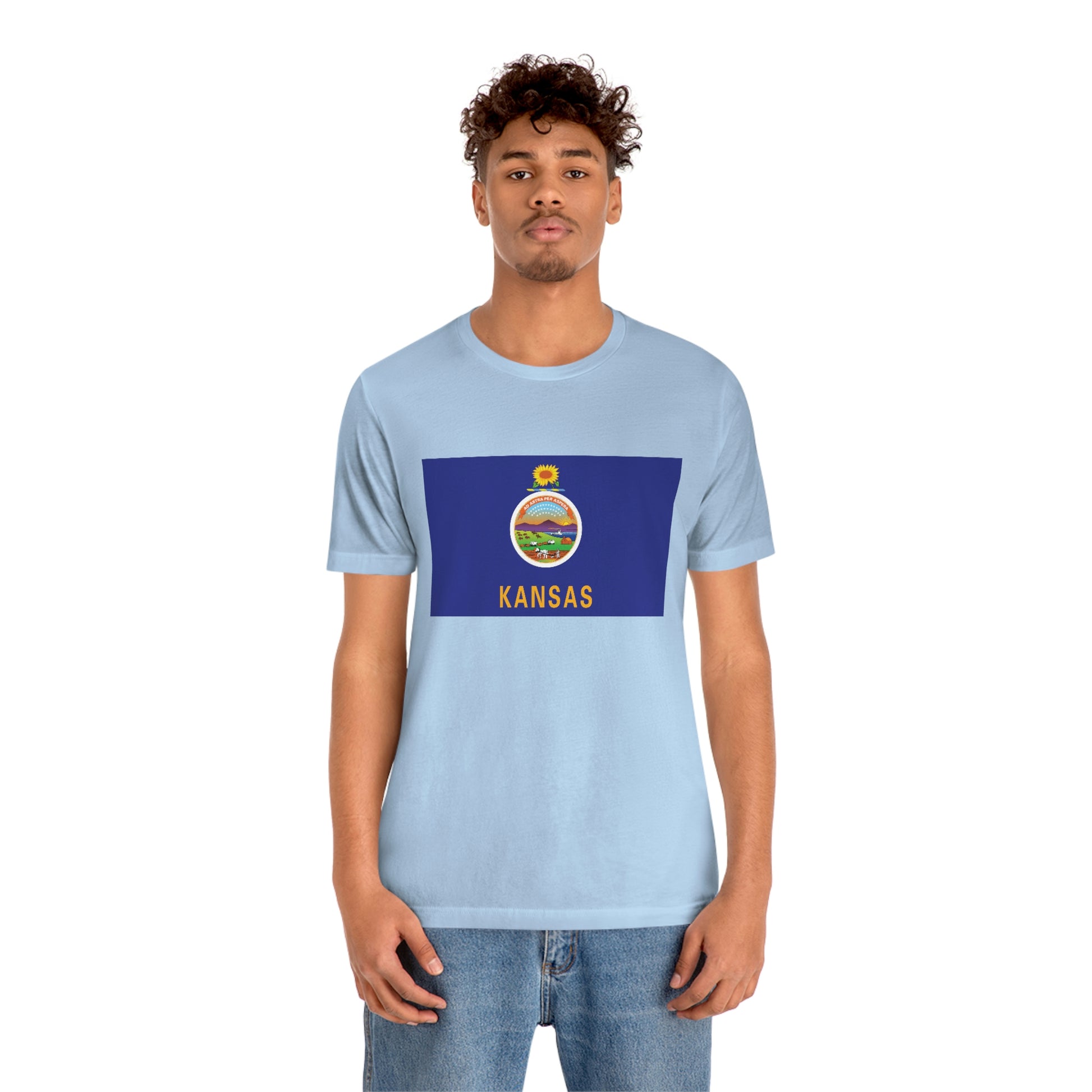 Kansas Flag Unisex Jersey Short Sleeve Tee Tshirt T-shirt